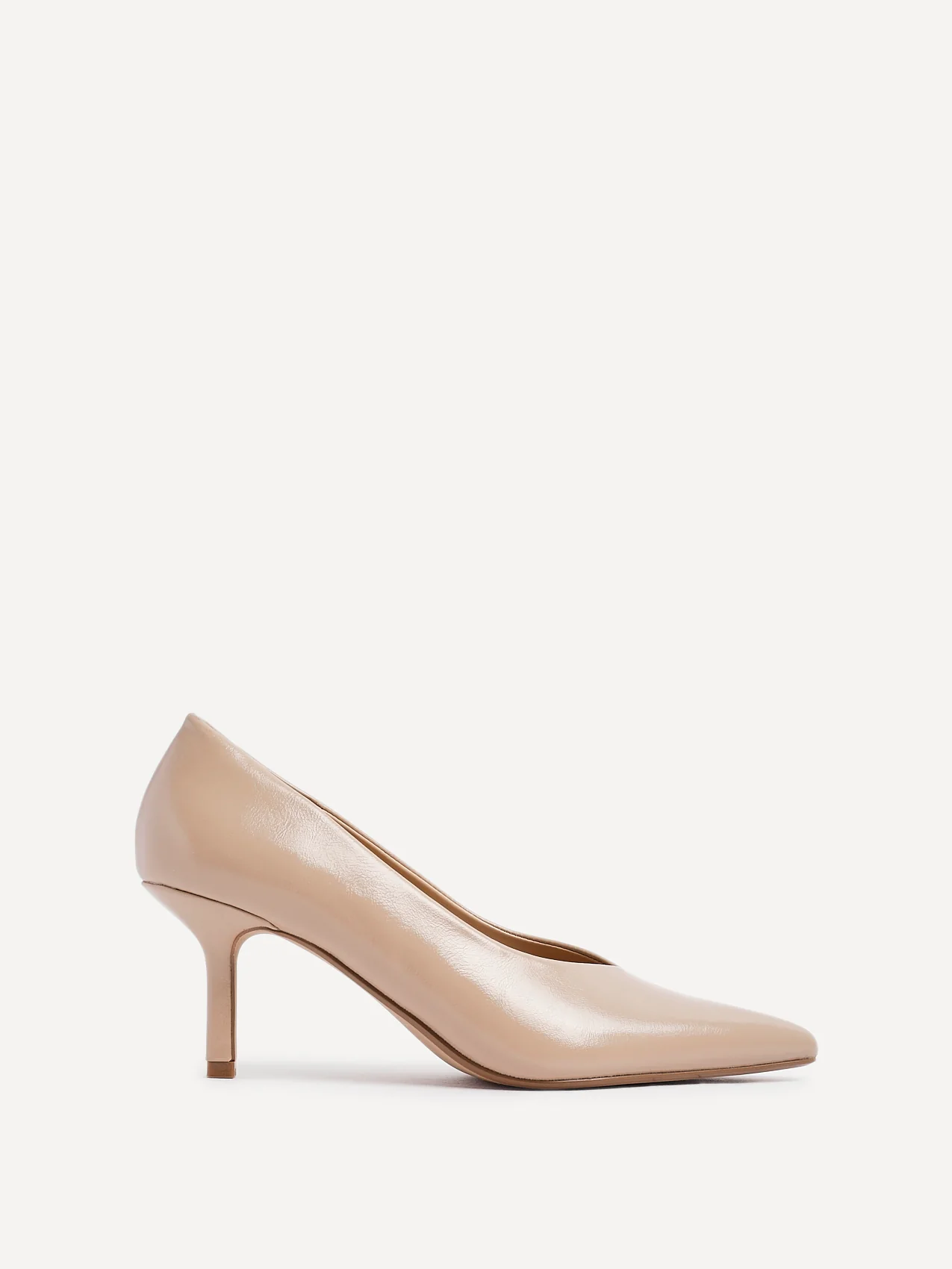 Bellamy Nude Faux Leather V-Cut Court Heels - Image 2