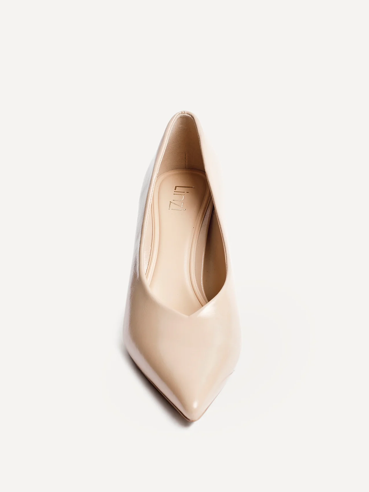 Bellamy Nude Faux Leather V-Cut Court Heels - Image 4