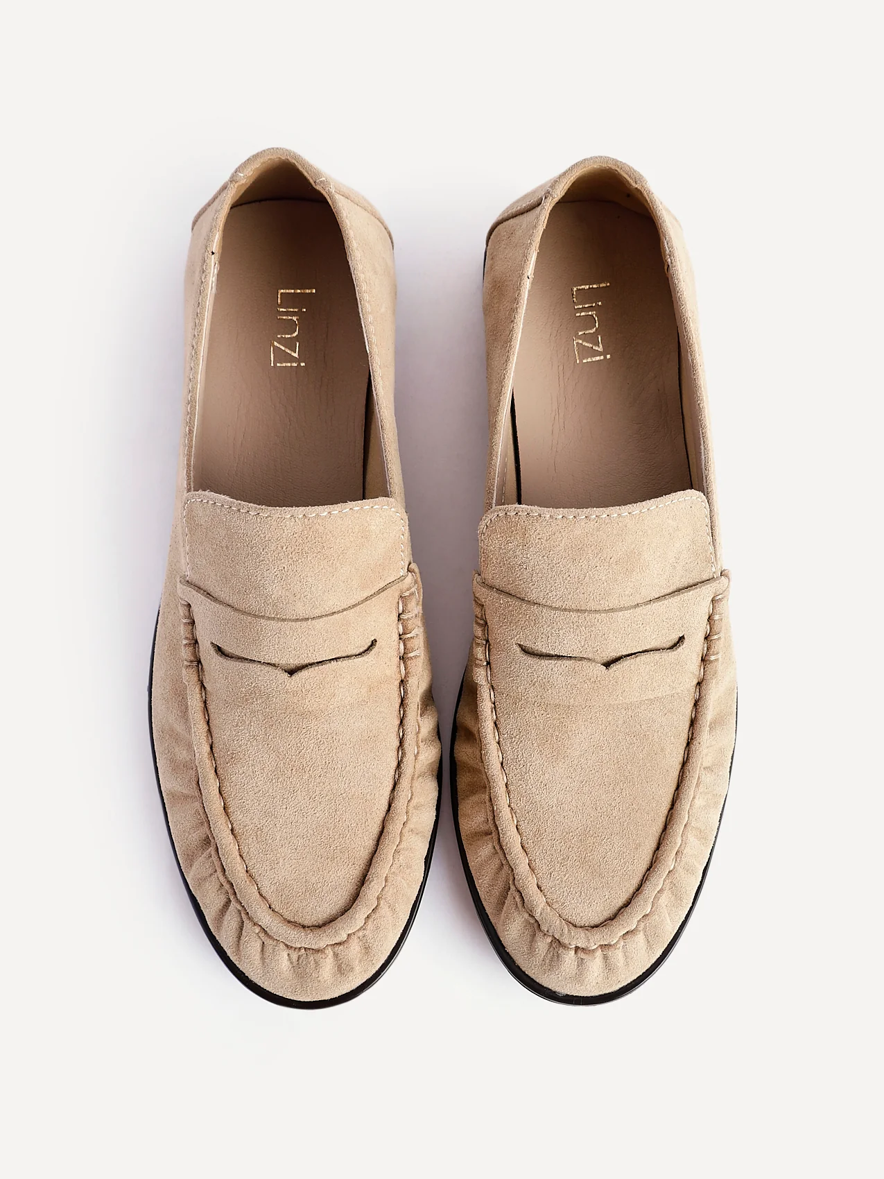Belmont Beige Suede Leather Loafers - Image 5