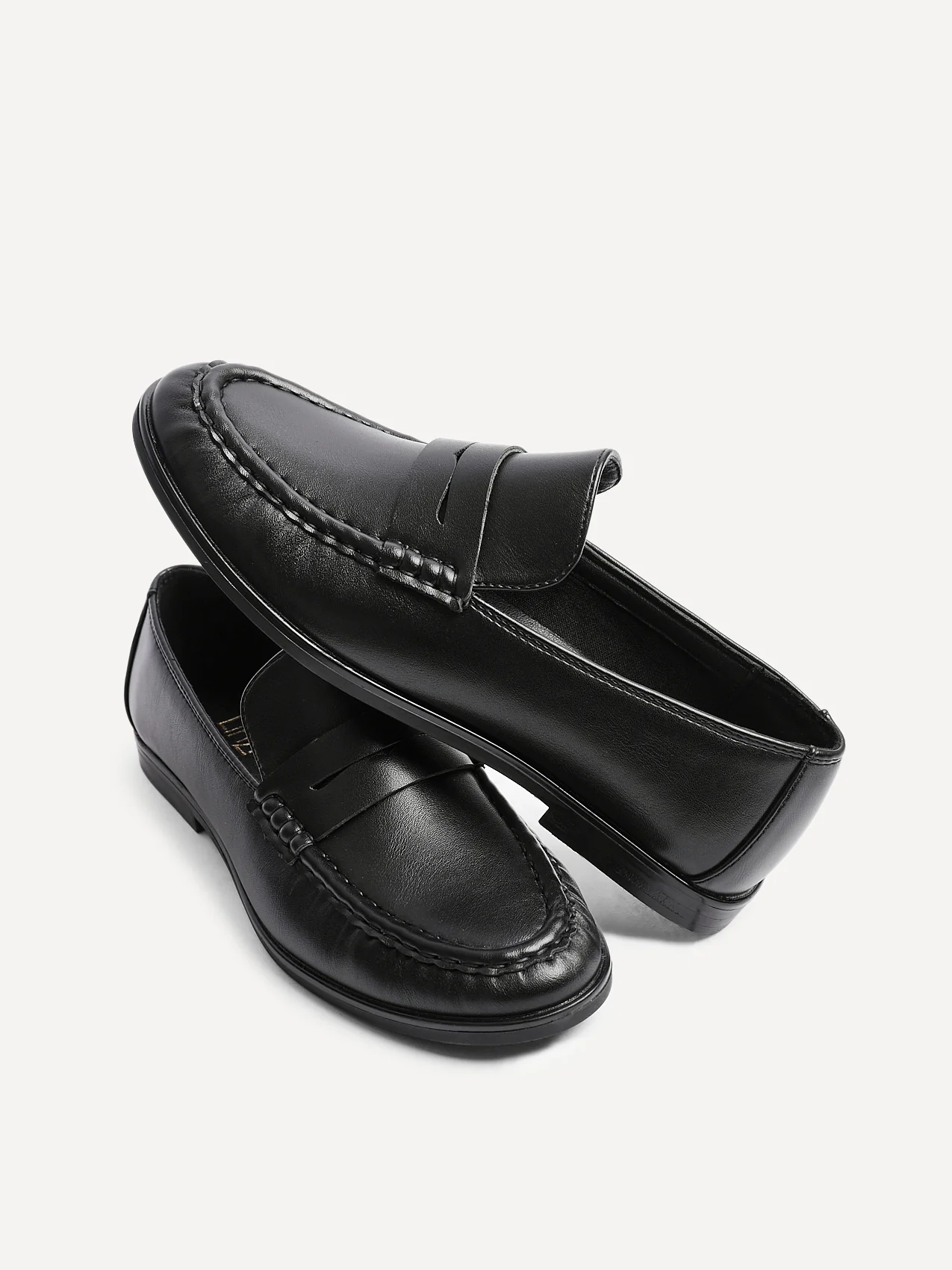 Belmont Black faux Leather Loafers - Image 5
