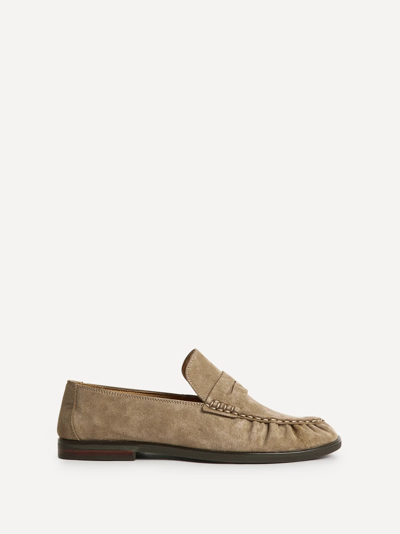 Belmont Taupe Suede Leather Loafers - Image 2