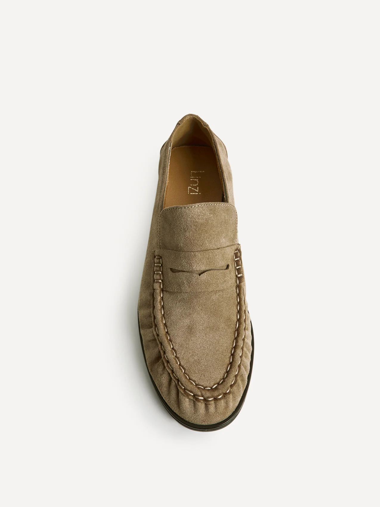 Belmont Taupe Suede Leather Loafers - Image 4
