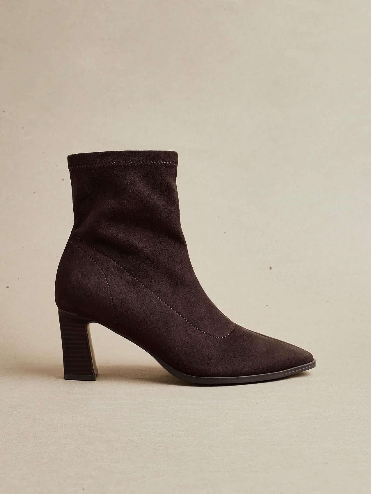 Blaze Brown Sock Heeled Ankle Boots