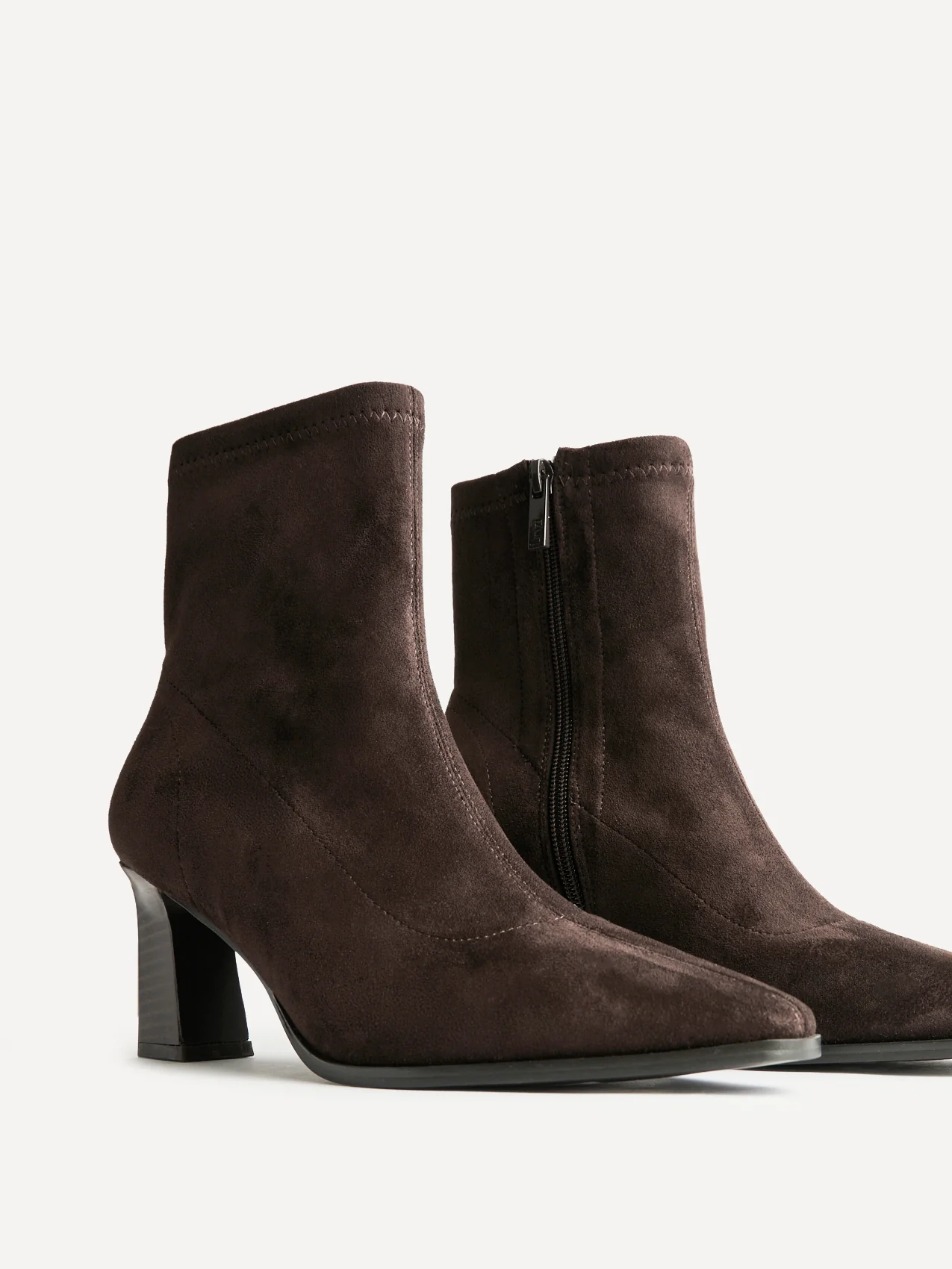 Blaze Brown Sock Heeled Ankle Boots - Image 4
