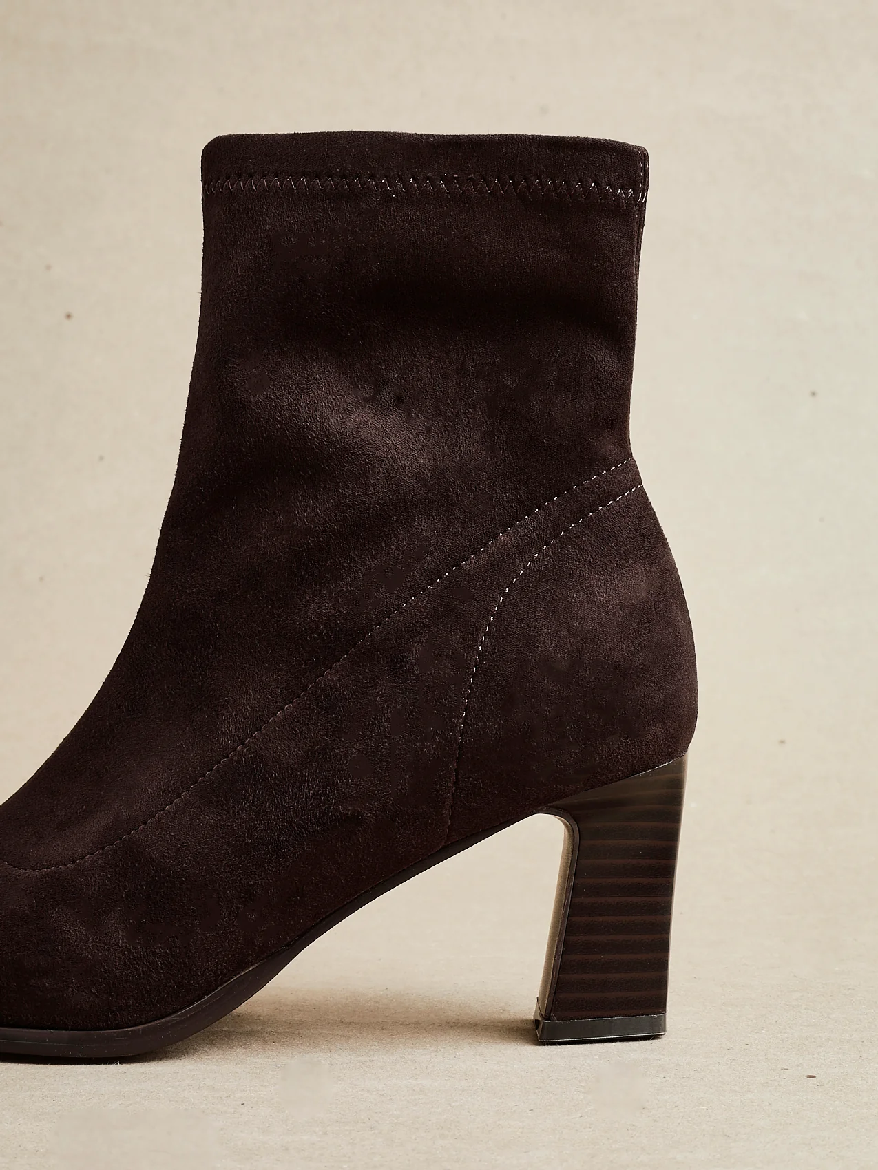 Blaze Brown Sock Heeled Ankle Boots - Image 7