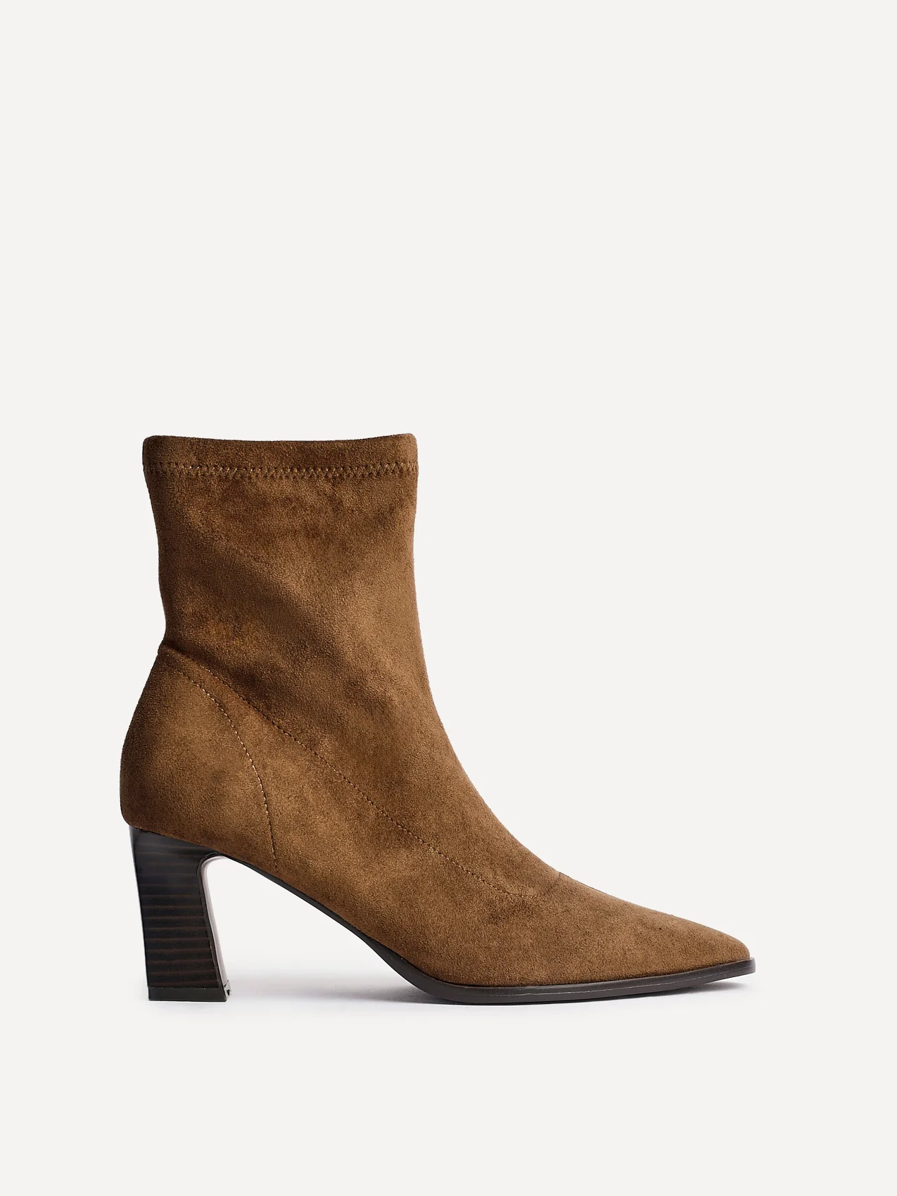Blaze Tan Sock Heeled Ankle Boots - Image 2