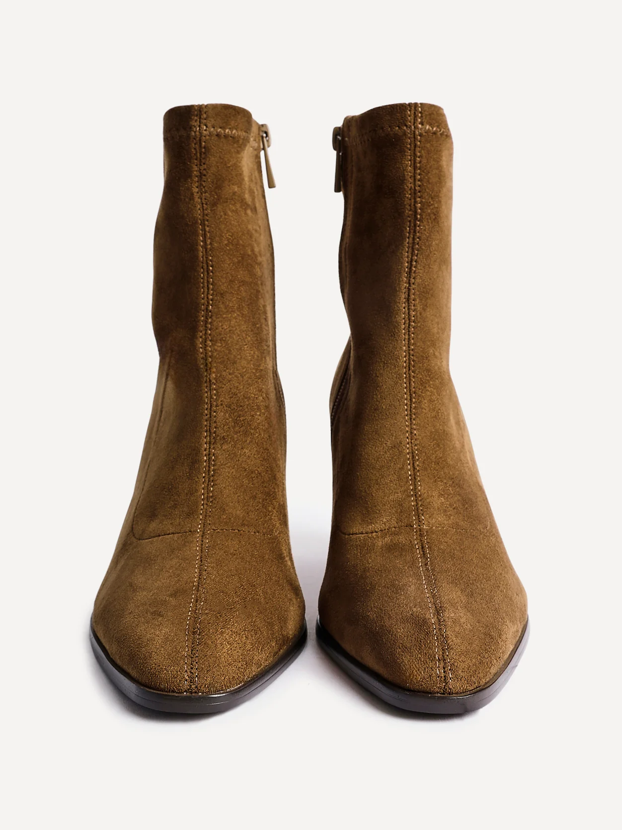 Blaze Tan Sock Heeled Ankle Boots - Image 4