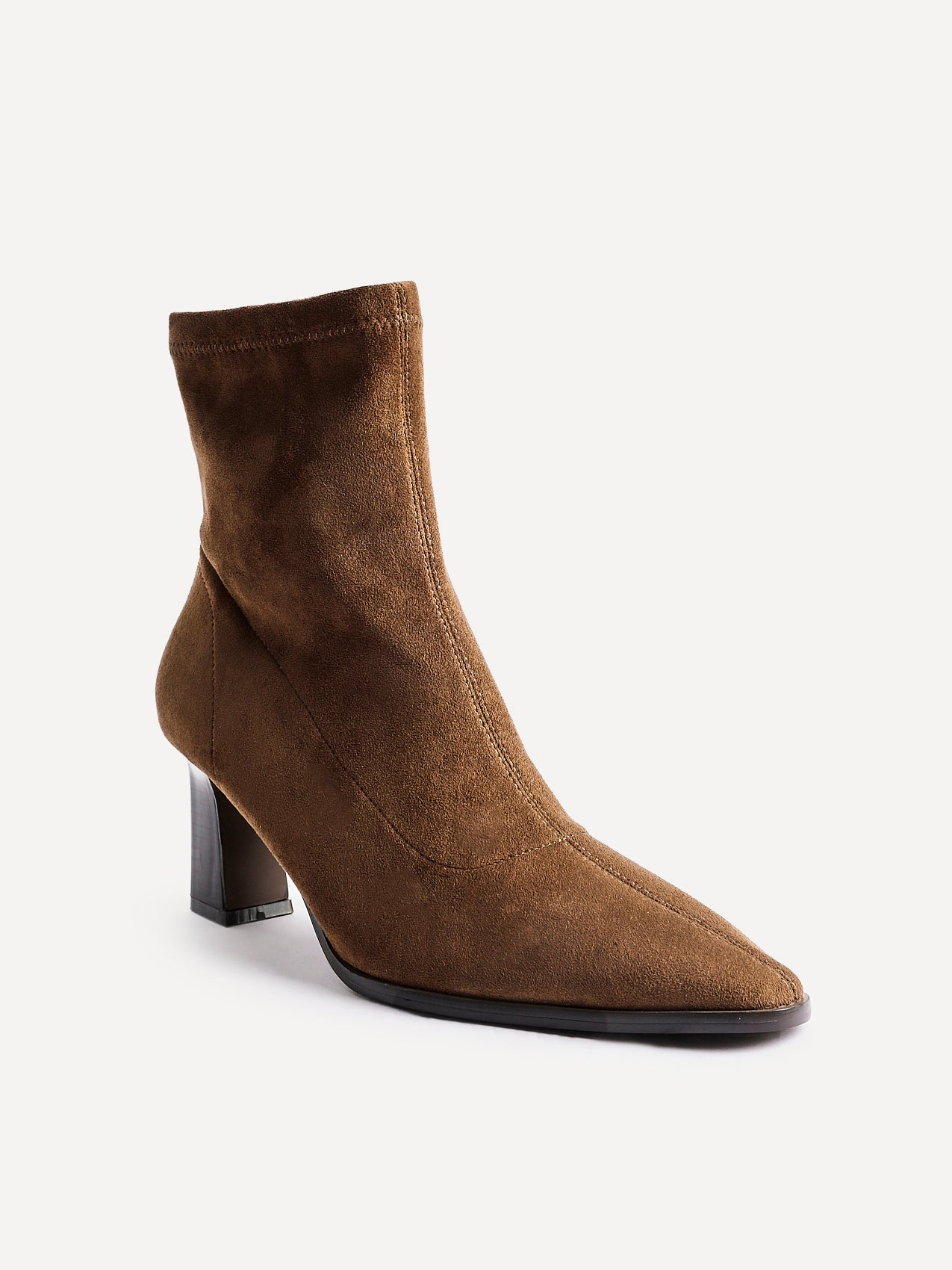 Blaze Tan Sock Heeled Ankle Boots - Image 5