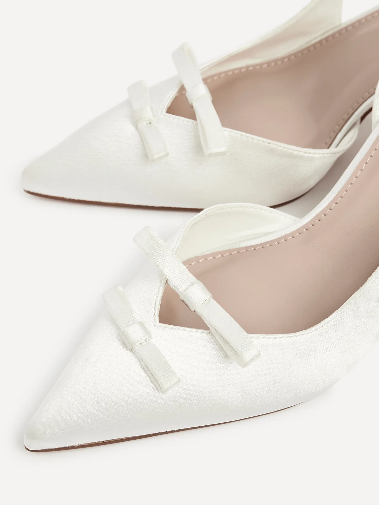 Bound Bridal Ivory Satin Bow Heels - Image 4