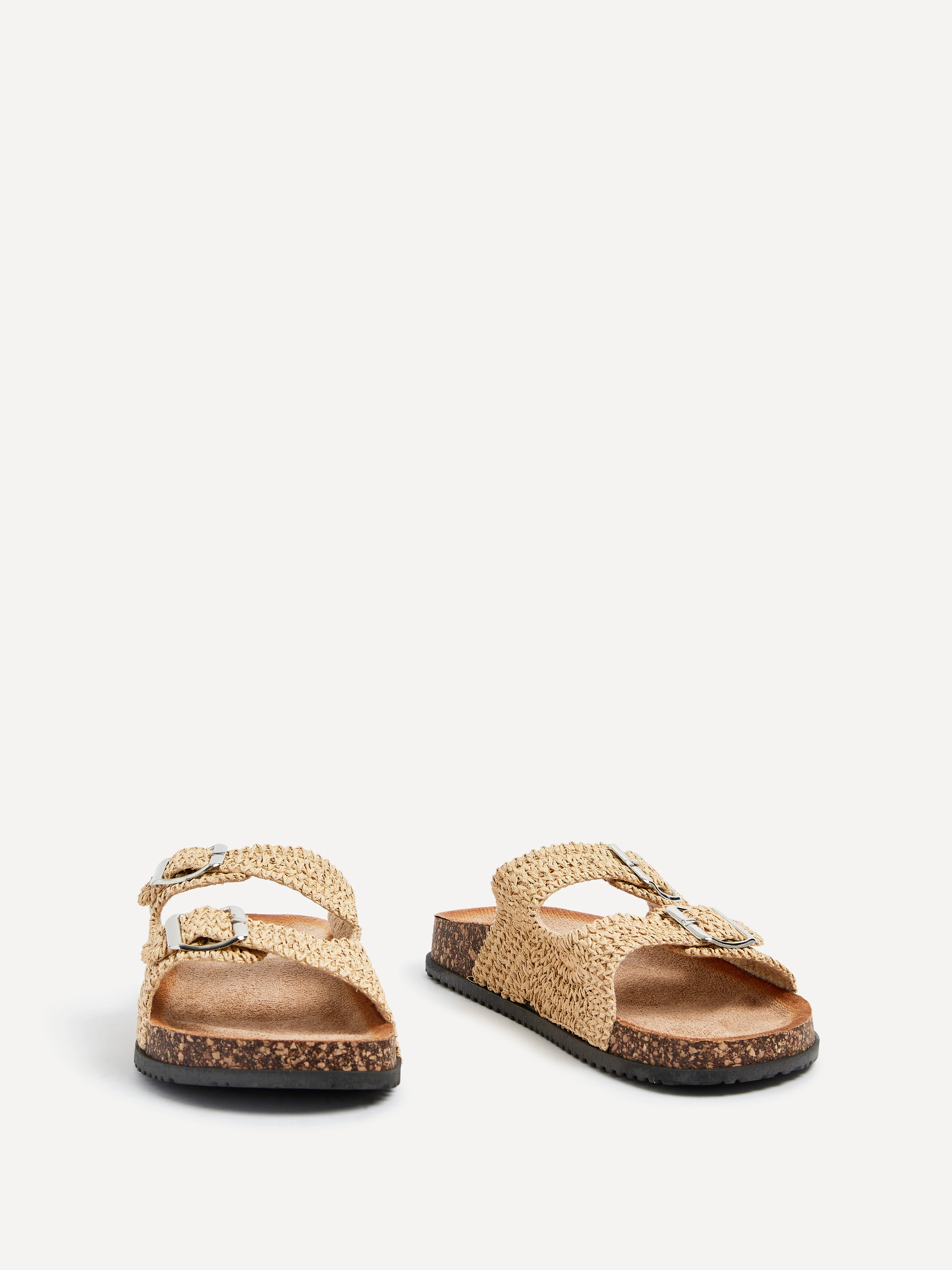 Brianna Natural Double Buckle Sandals - Image 3