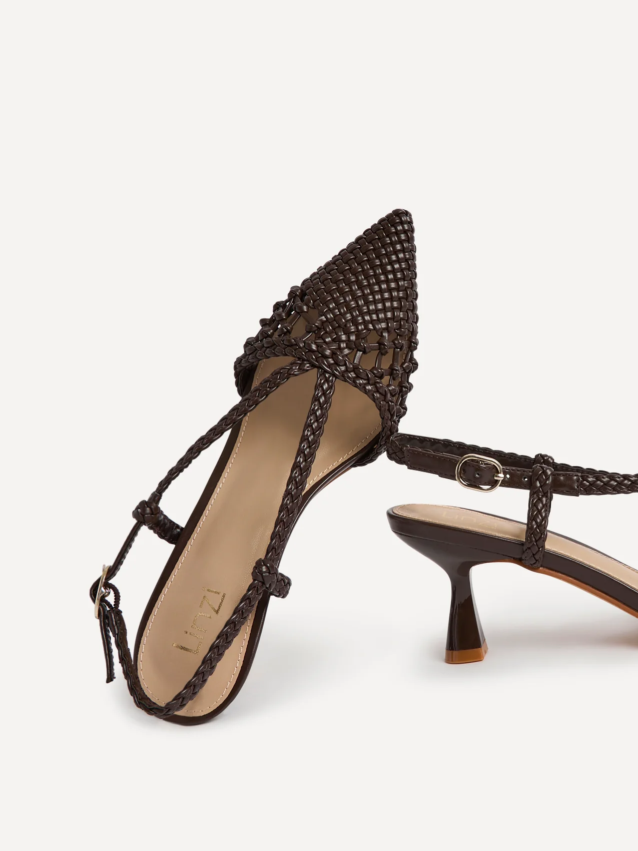 Cadence Brown Handwoven Court Heels - Image 5