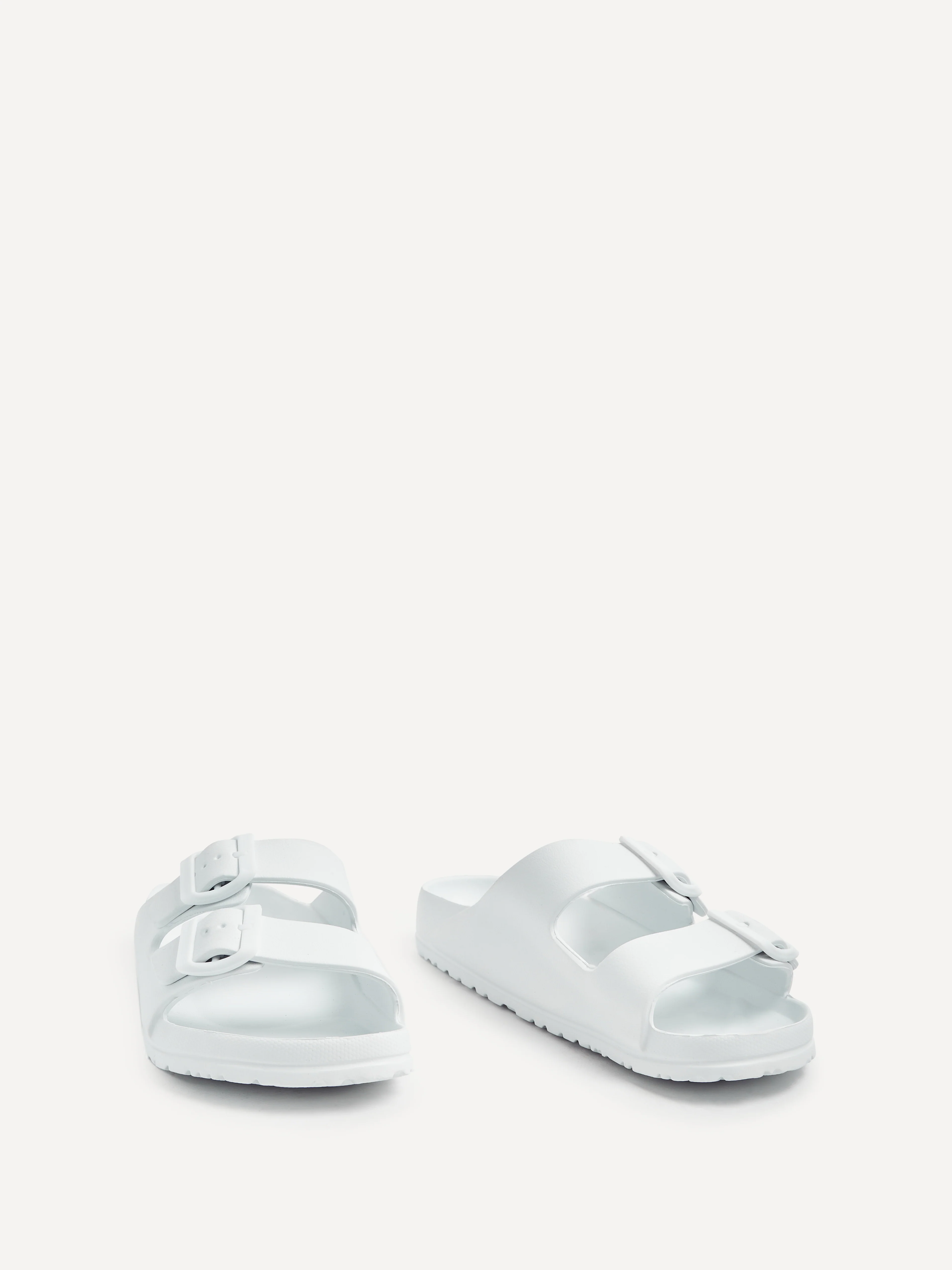 Candice White Slip On Slider Sandals - Image 2