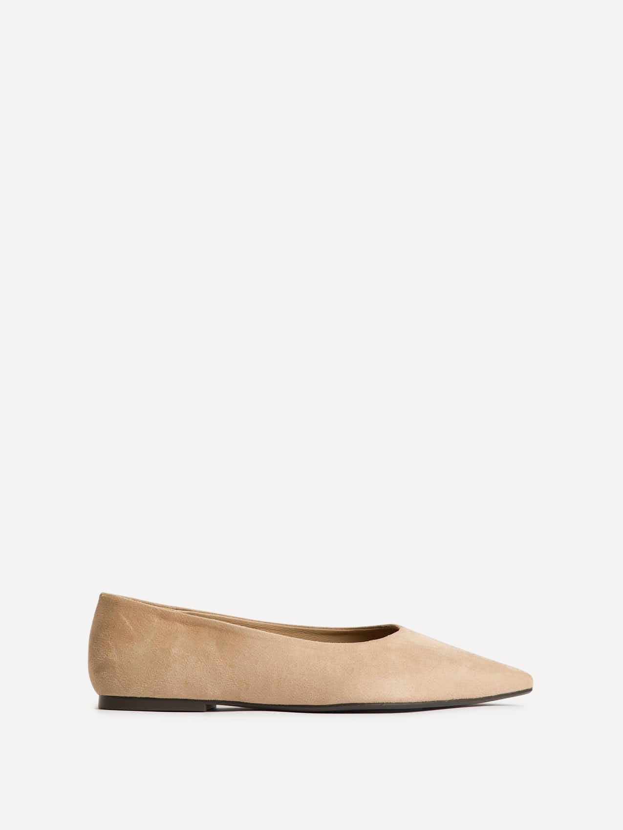 Candid Wide Fit Beige Pointed Toe Ballet Flats - Image 2