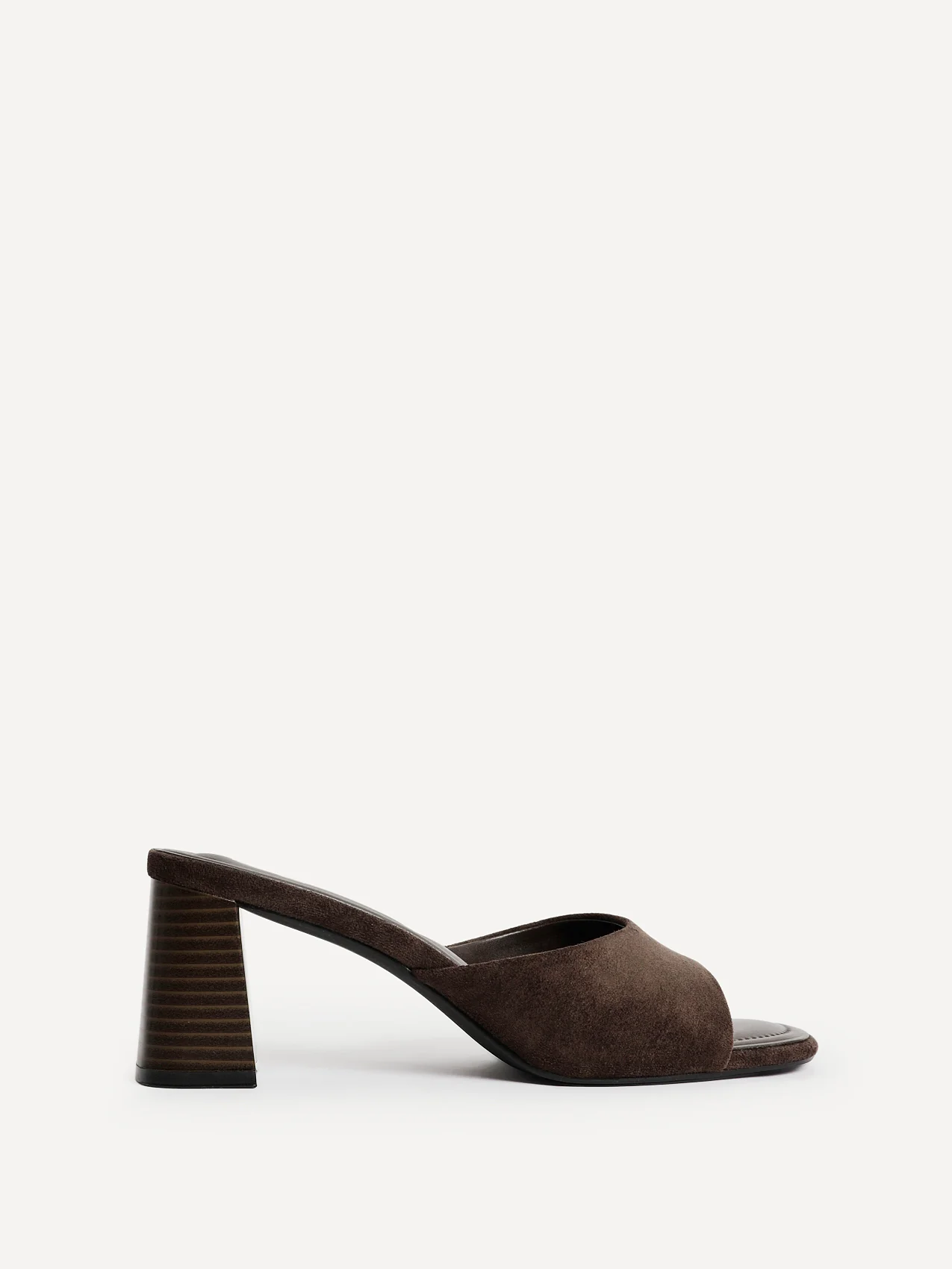 Cannes Brown Faux Suede Mule Heels - Image 2