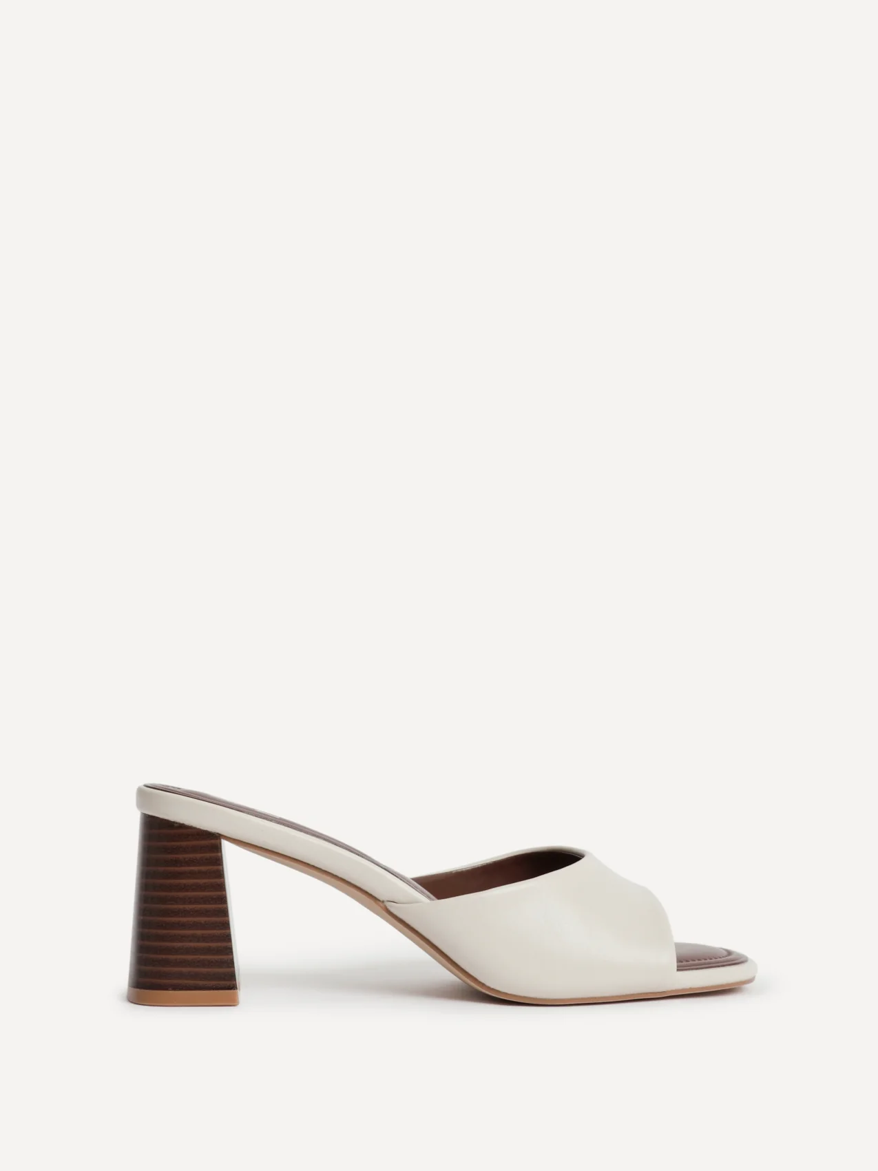 Cannes Ivory Faux Leather Mule Heels - Image 2
