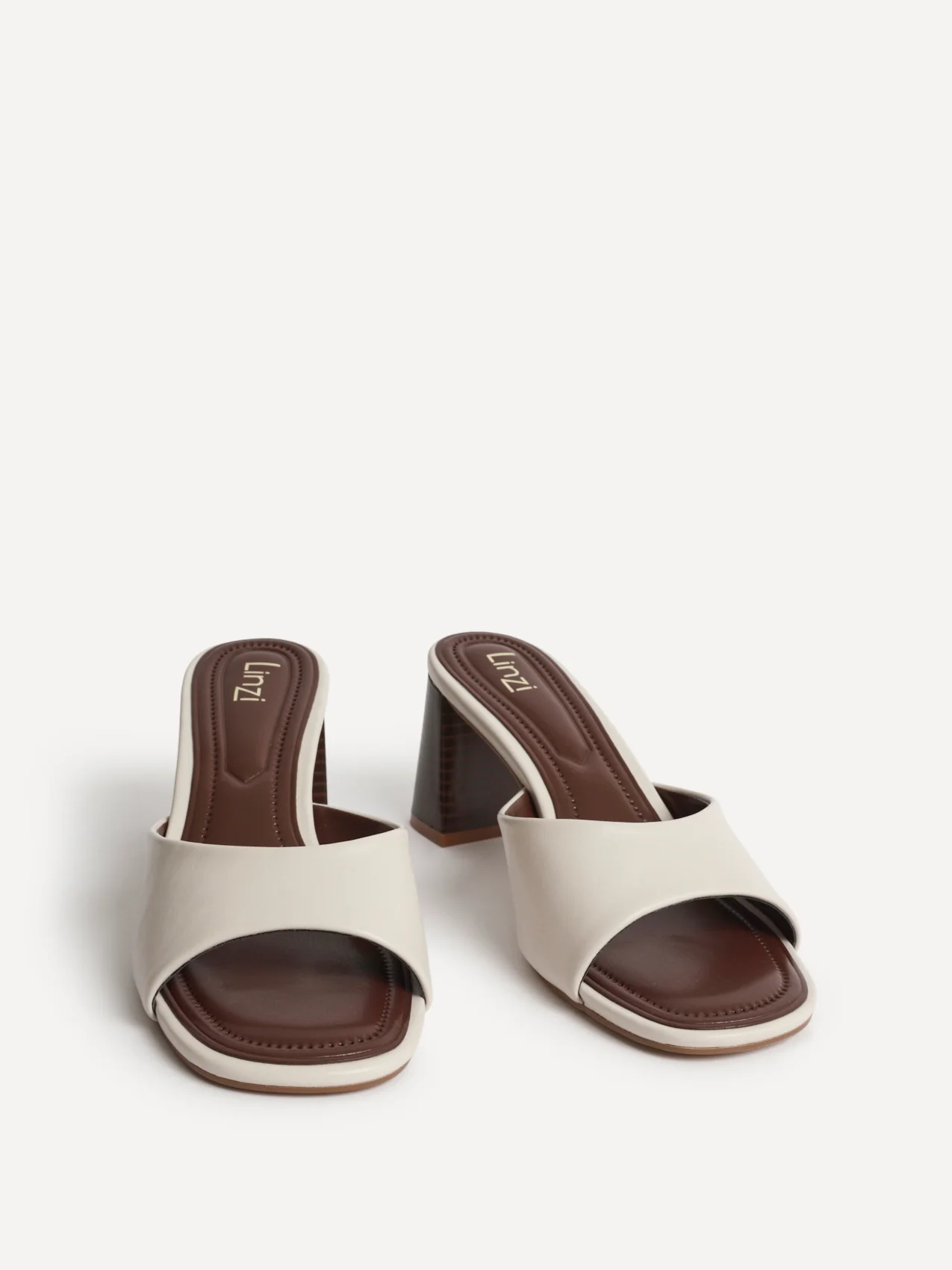 Cannes Ivory Faux Leather Mule Heels - Image 3