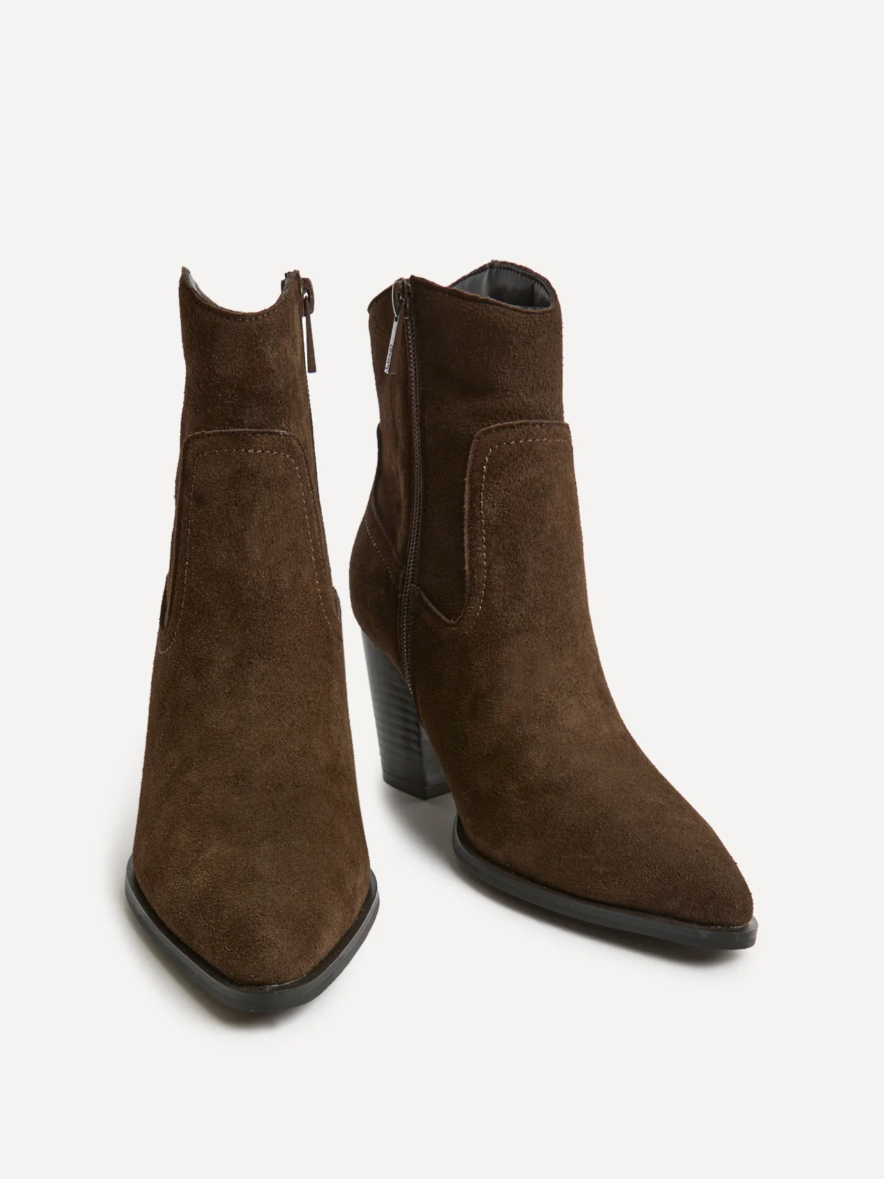 Canyon Brown Suede Leather Cowboy Ankle Boots - Image 3