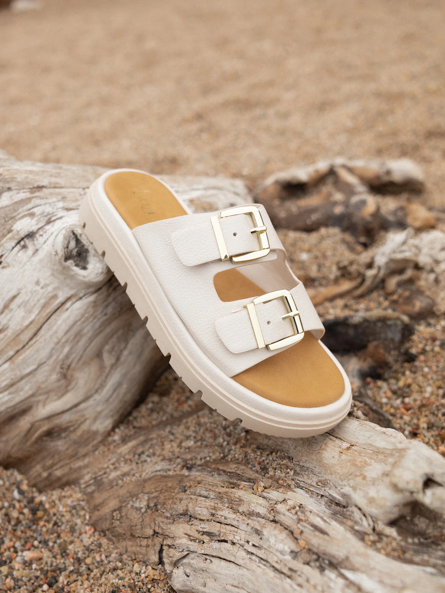 Capture Nude Double Buckle Flat Sandals - Image 7