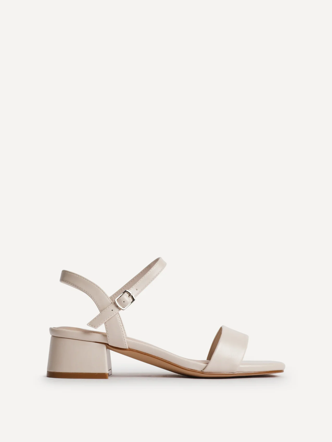 Carlie Wide Fit Nude Faux Leather Low Heels - Image 2