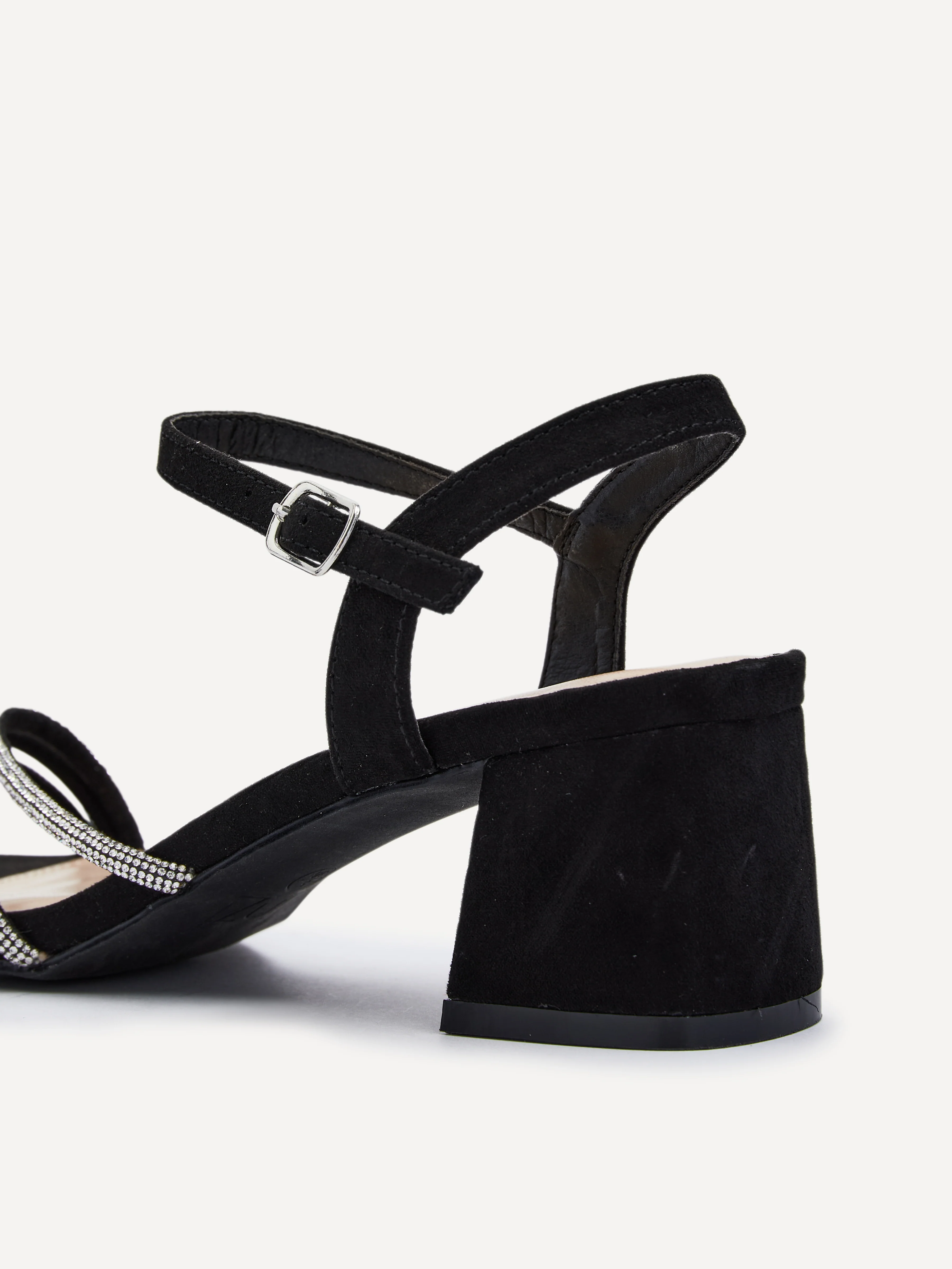Carnation Black Diamante Heeled Sandals - Image 3