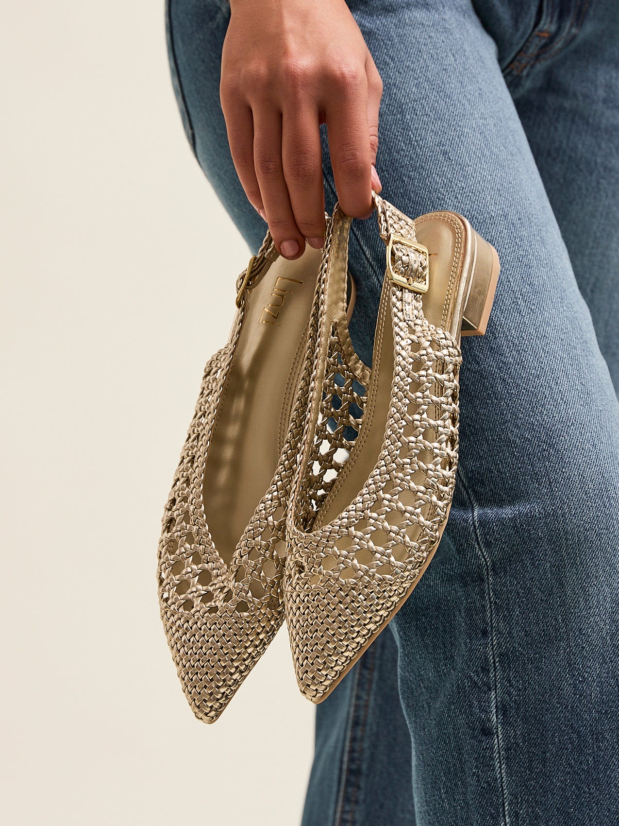 Carolina Gold Faux Leather Ballet Flats - Image 6