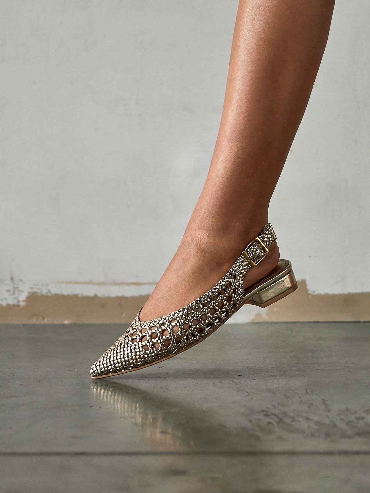 Carolina Gold Faux Leather Ballet Flats - Image 7