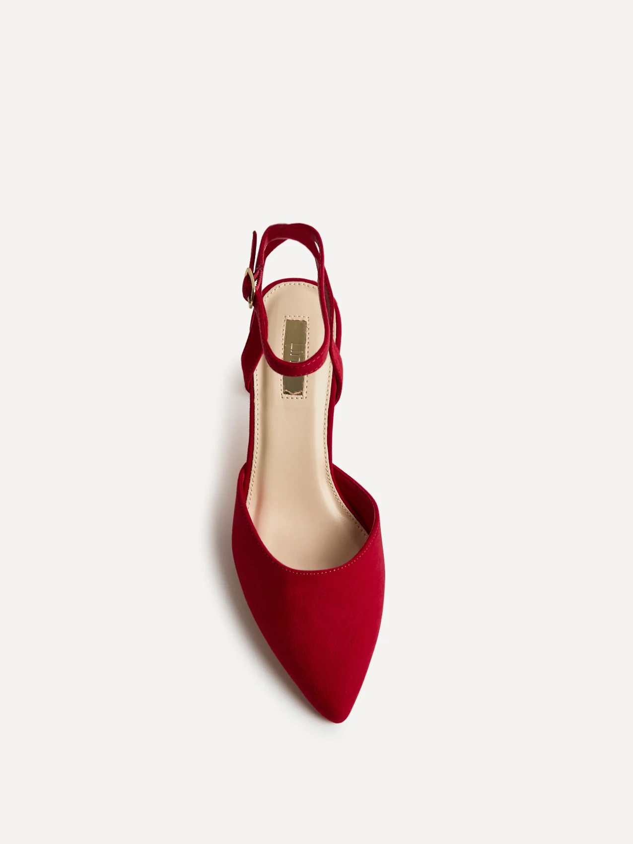 Carrie Red Faux Suede Court Heels - Image 4