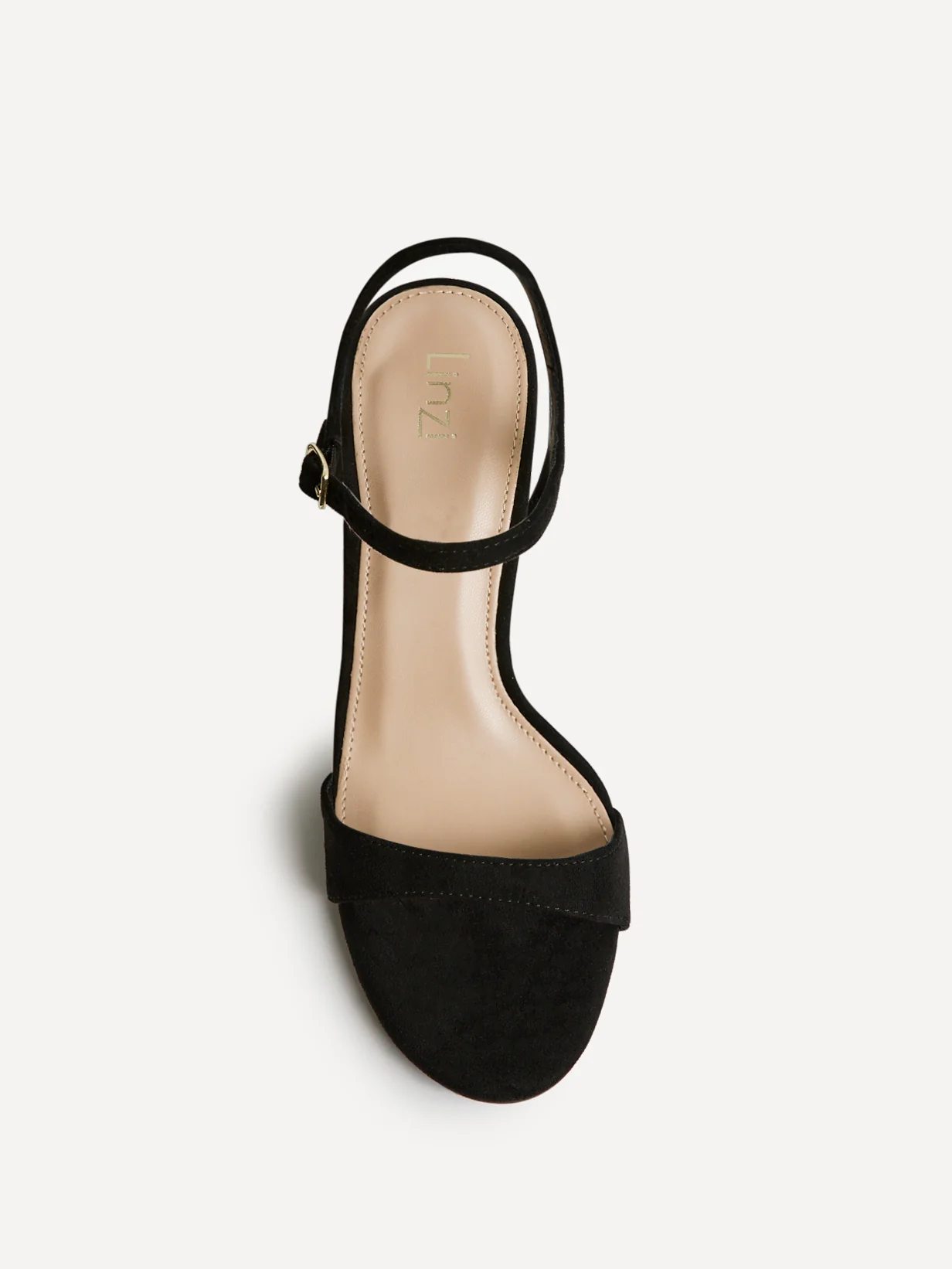 Charisma Black Faux Suede Heeled Sandals - Image 4