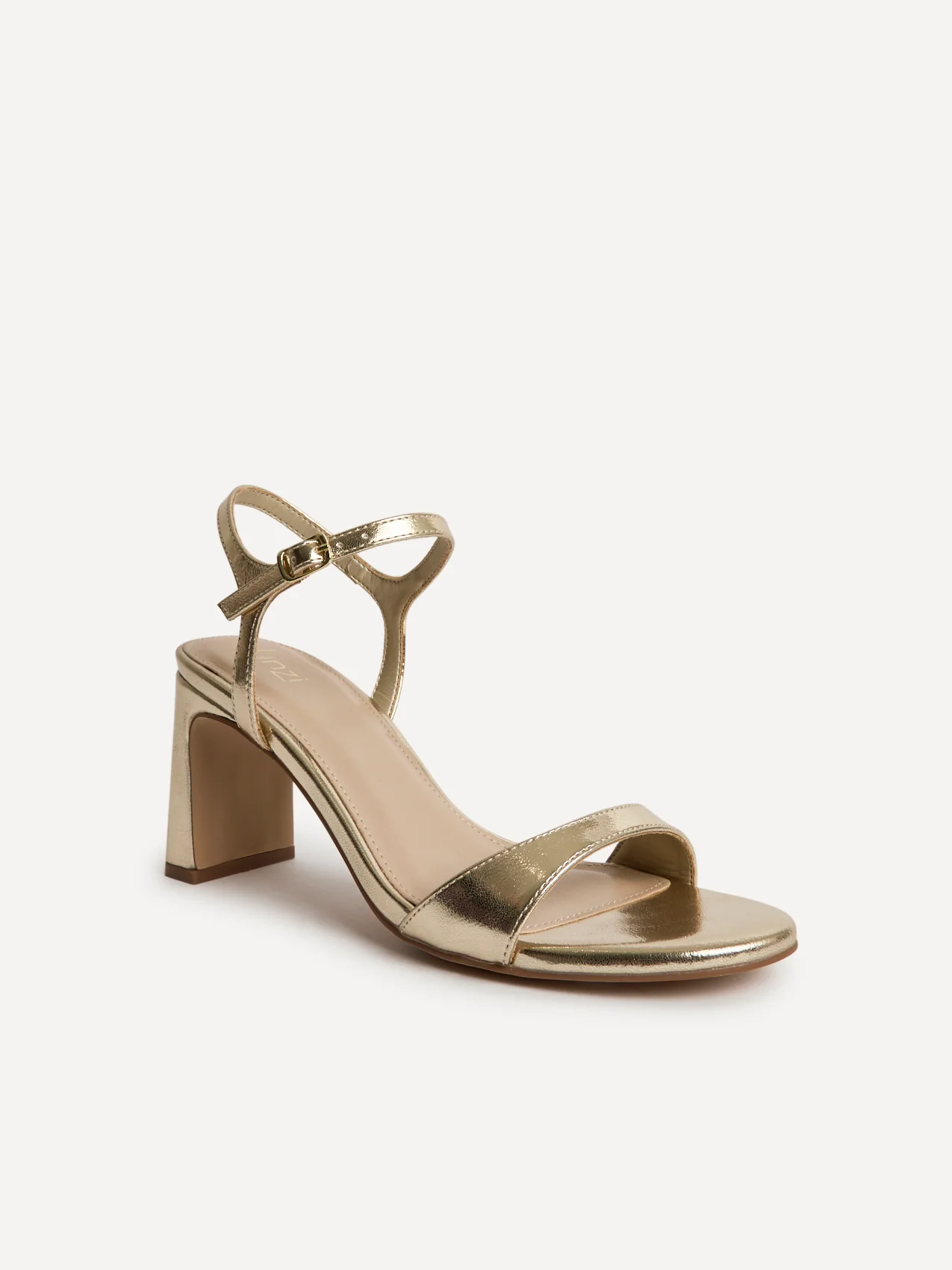 Charisma Gold Faux Leather Heeled Sandals - Image 5