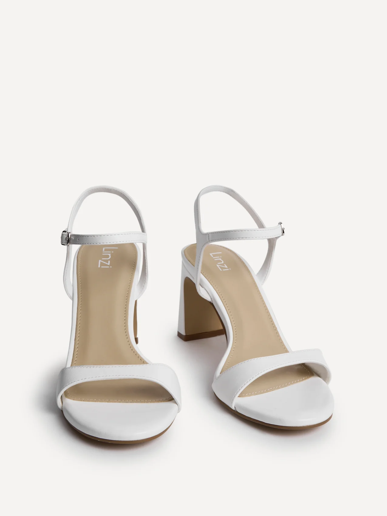 Charisma White Faux Leather Heeled Sandals - Image 3