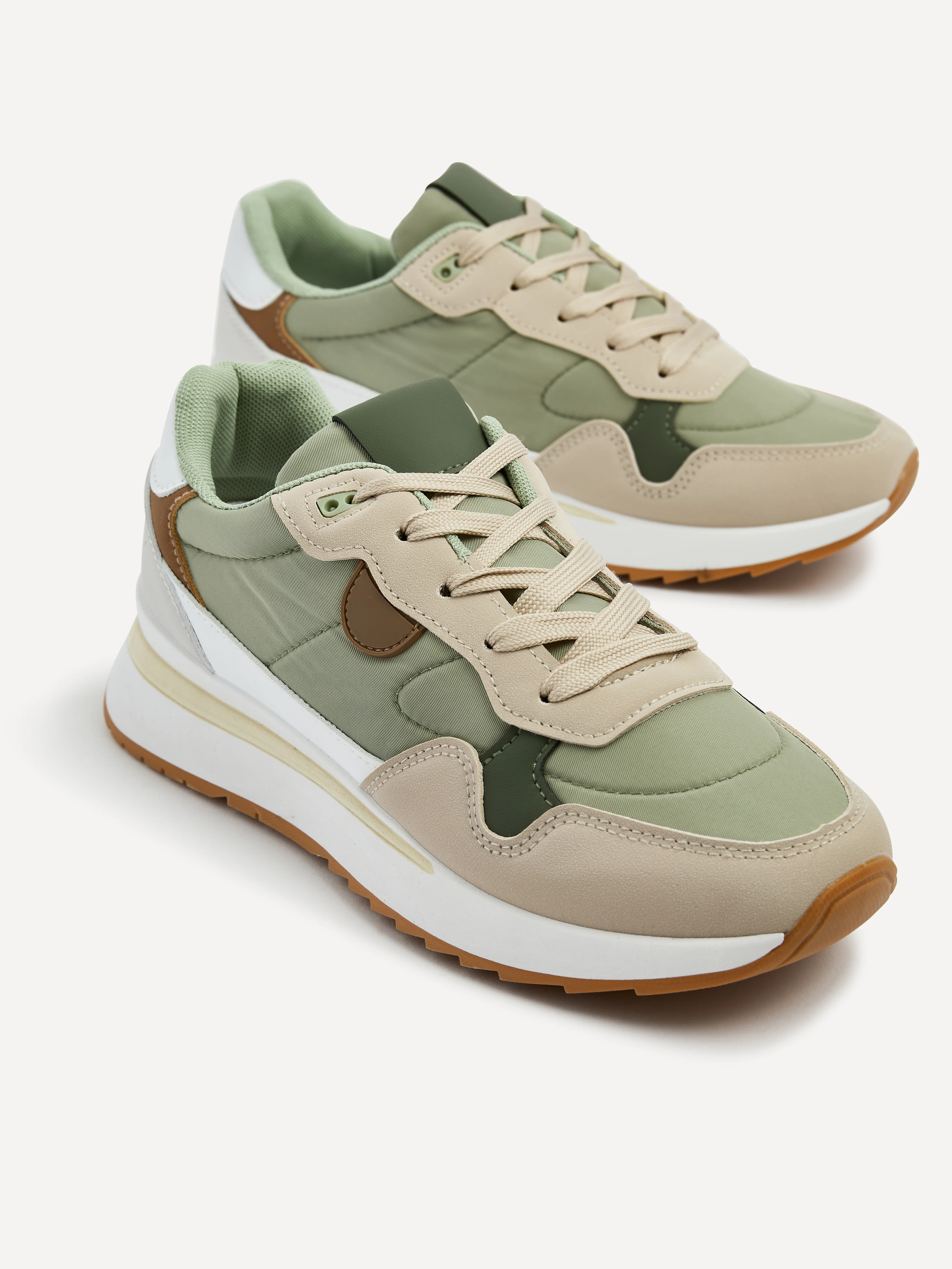 Clapham Khaki Wedged Trainers - Image 2