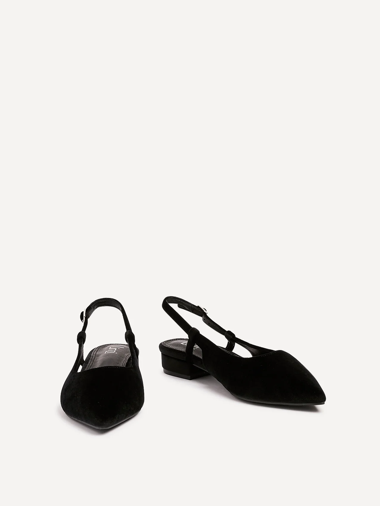 Clasica Black Velvet Pointed Toe Ballet Flats - Image 3