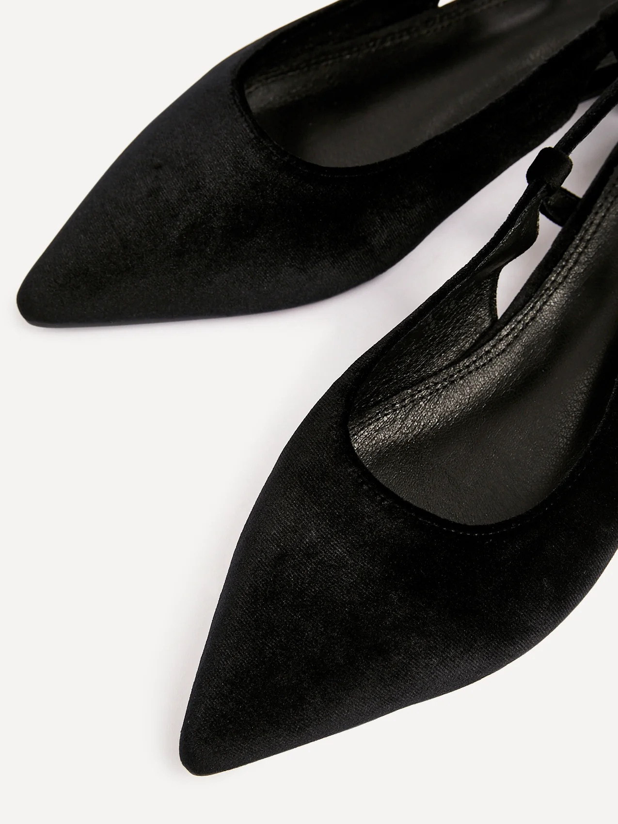 Clasica Black Velvet Pointed Toe Ballet Flats - Image 4