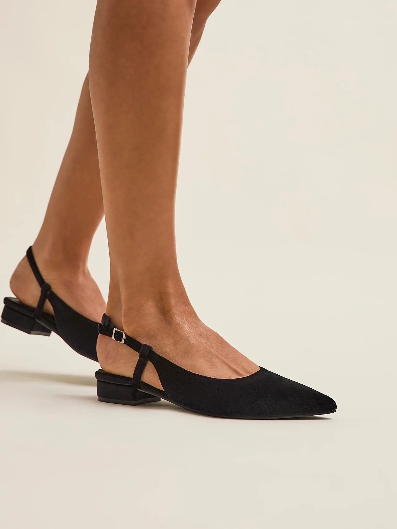 Clasica Black Velvet Pointed Toe Ballet Flats - Image 6