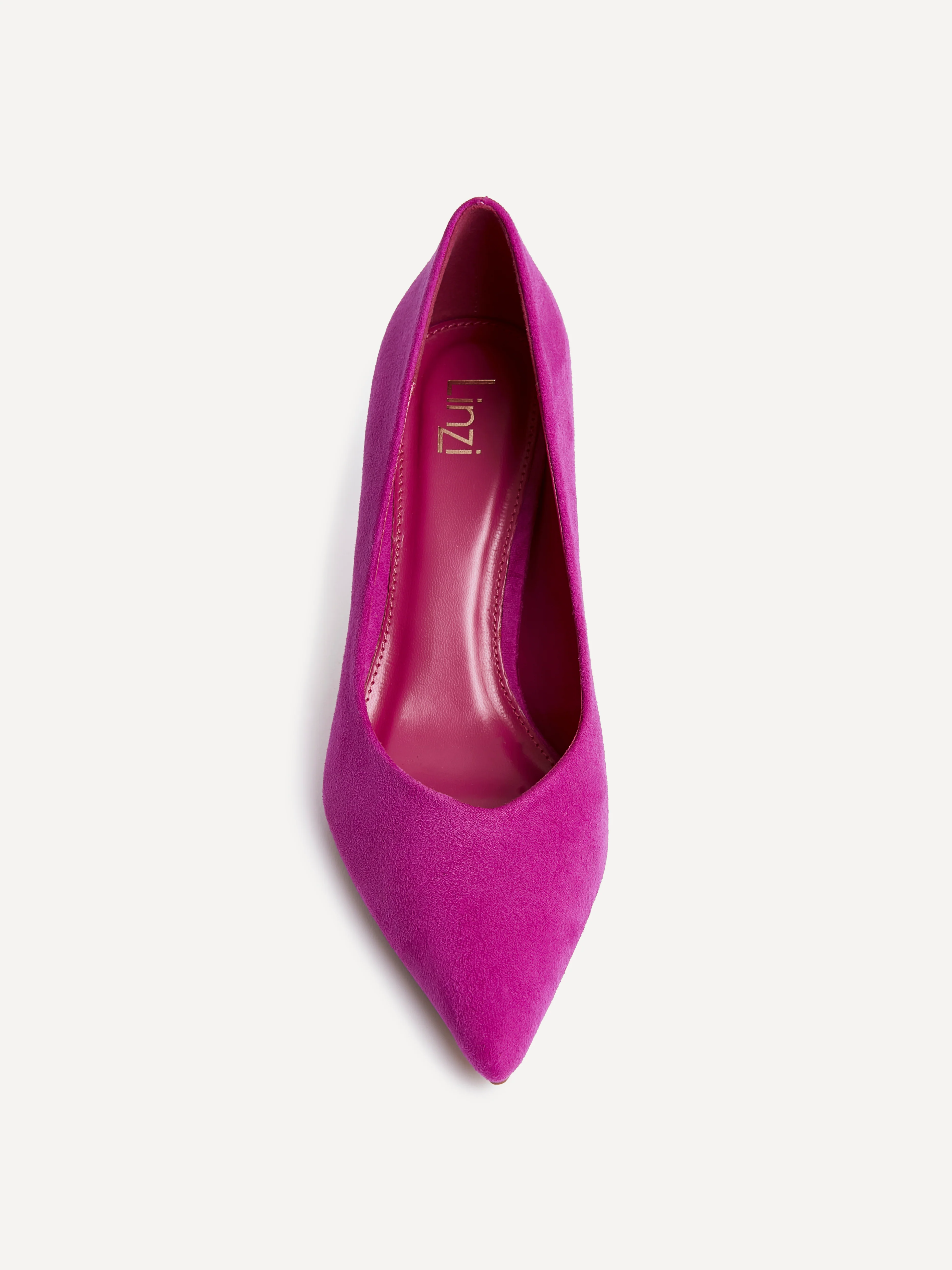 Classic Fuchsia Faux Suede Court Heels - Image 4