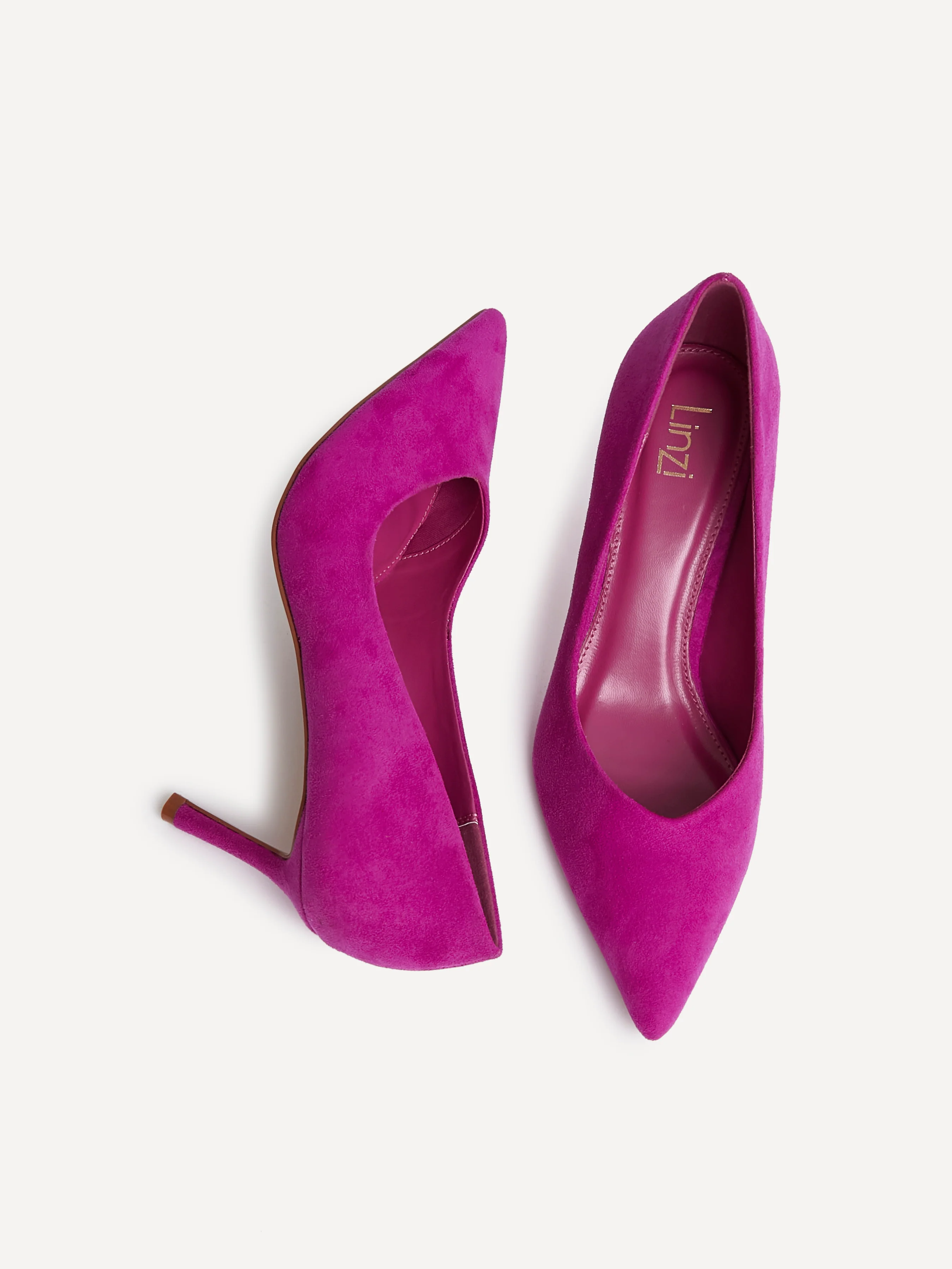 Classic Fuchsia Faux Suede Court Heels - Image 5