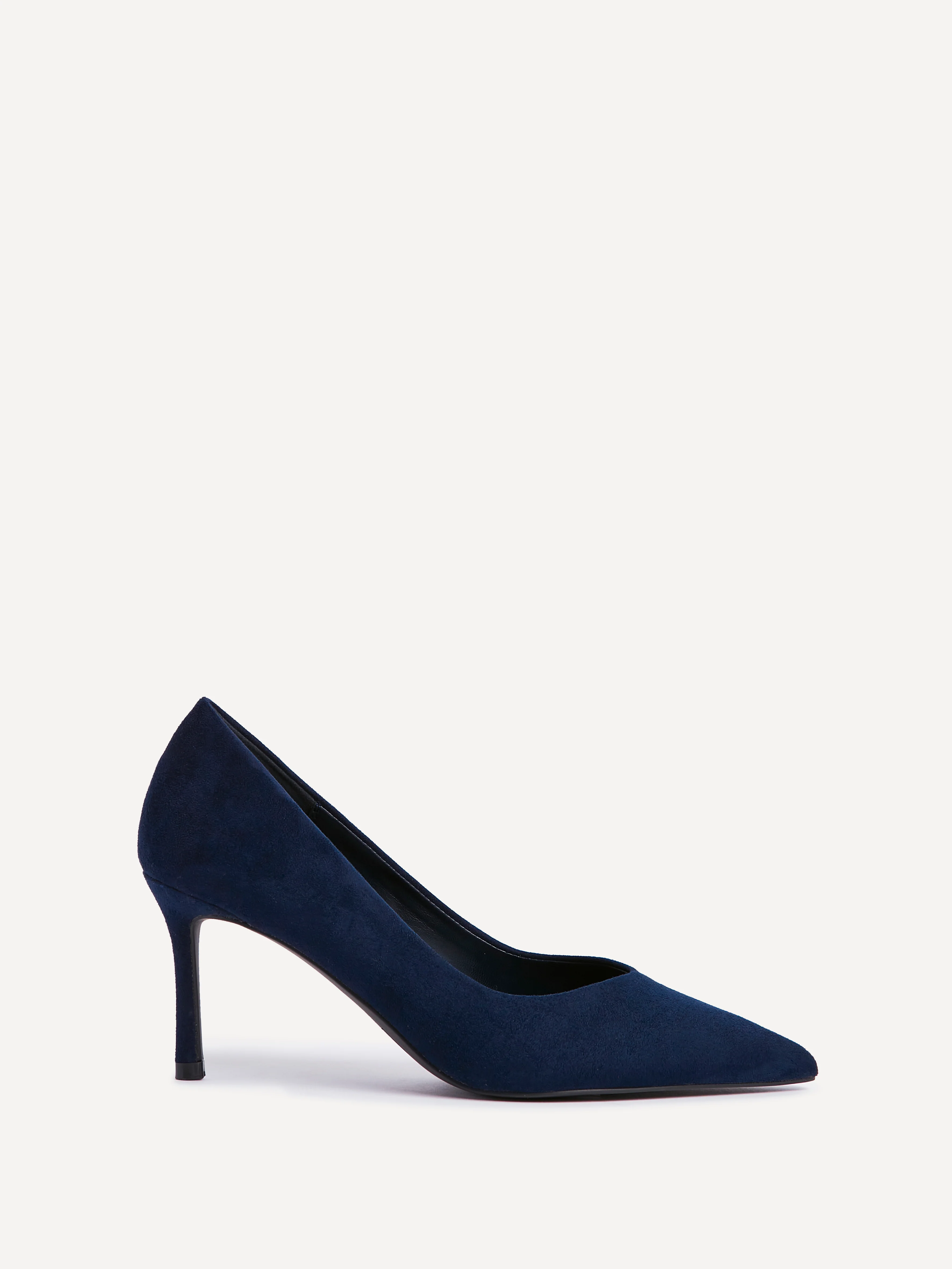 Classic Navy Faux Suede Court Heels - Image 2