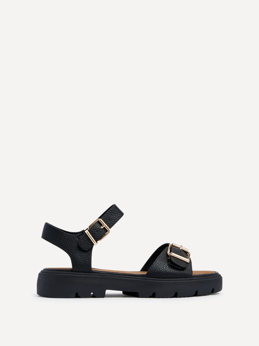 Comet Black Chunky Sandals - Image 2