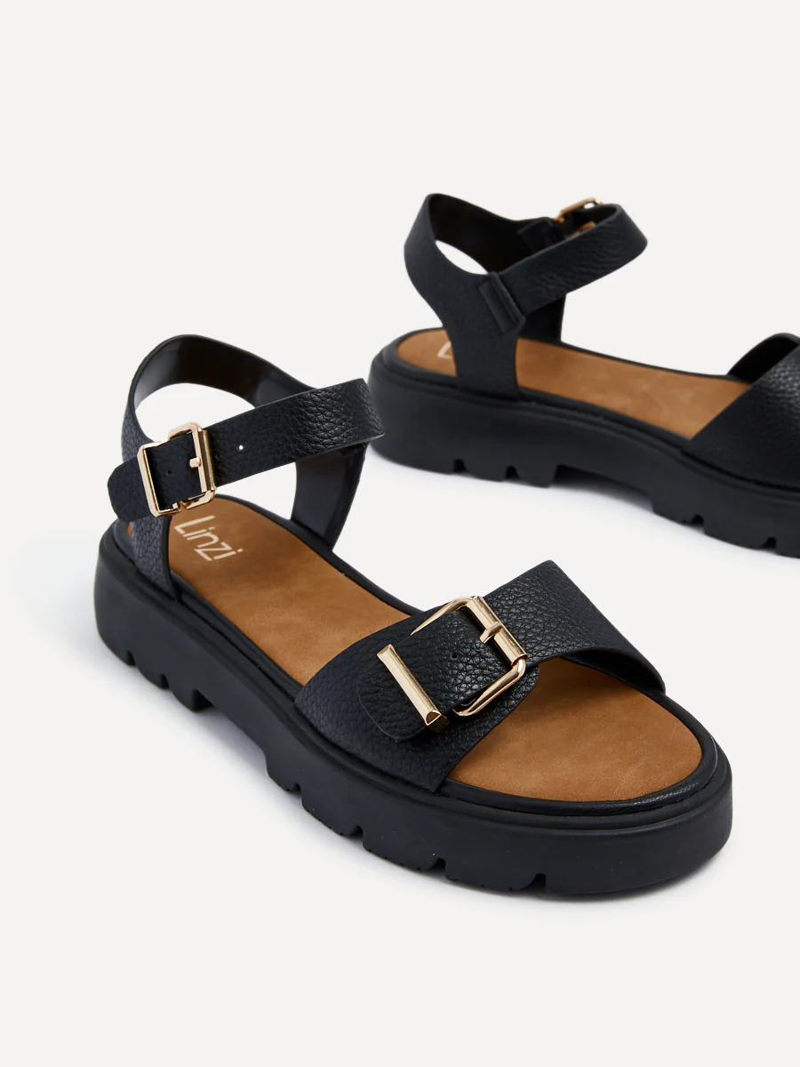 Comet Black Chunky Sandals - Image 4