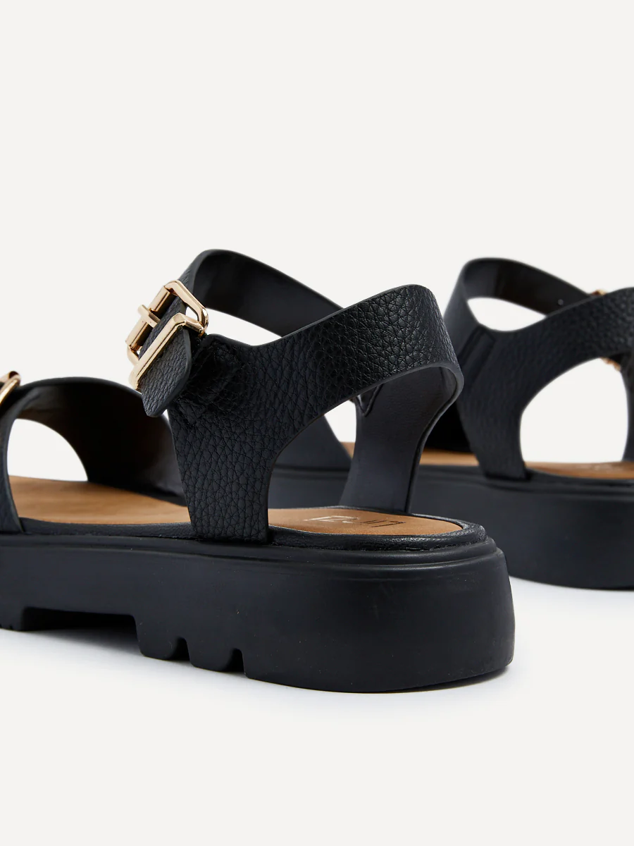 Comet Black Chunky Sandals - Image 5