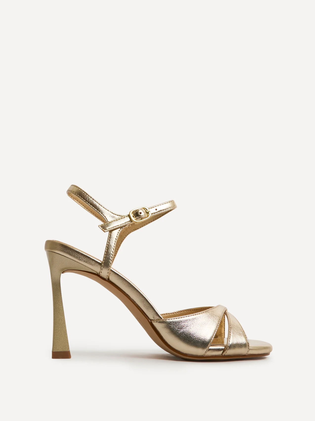 Compelled Gold Stiletto Heeled Sandals - Image 2