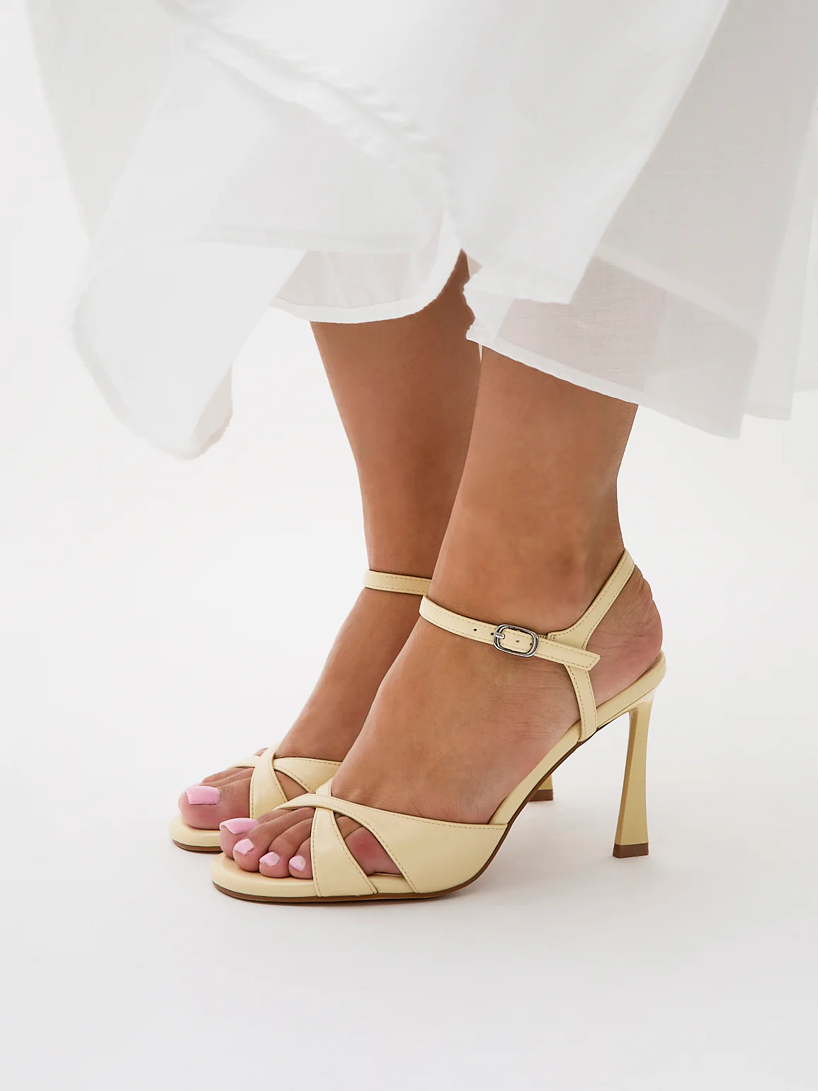 Compelled Lemon Stiletto Heeled Sandals