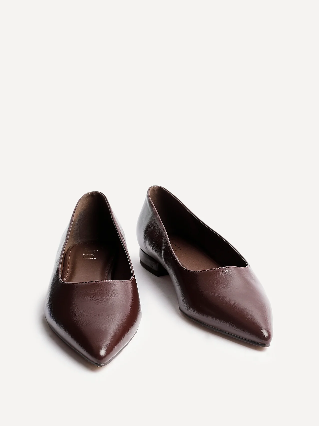 Compete Wide Fit Brown Faux Leather Pumps - Image 3