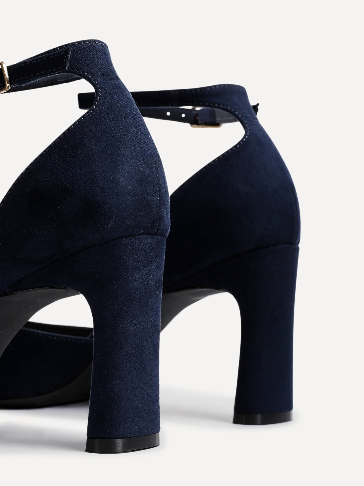 Corinne Navy Faux Suede Court Heels - Image 5