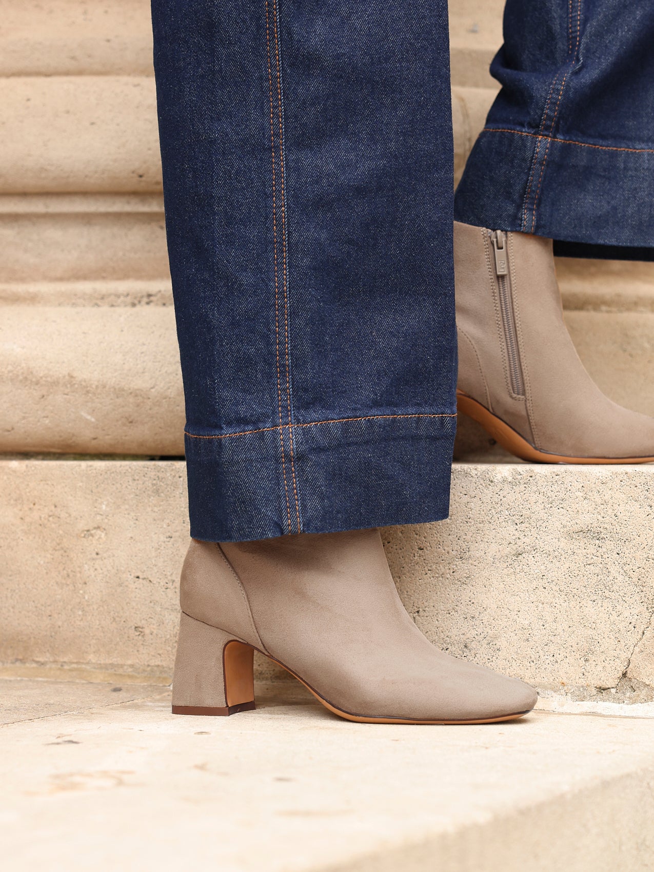 Cove Mocha Faux Suede Ankle Boots - Image 6