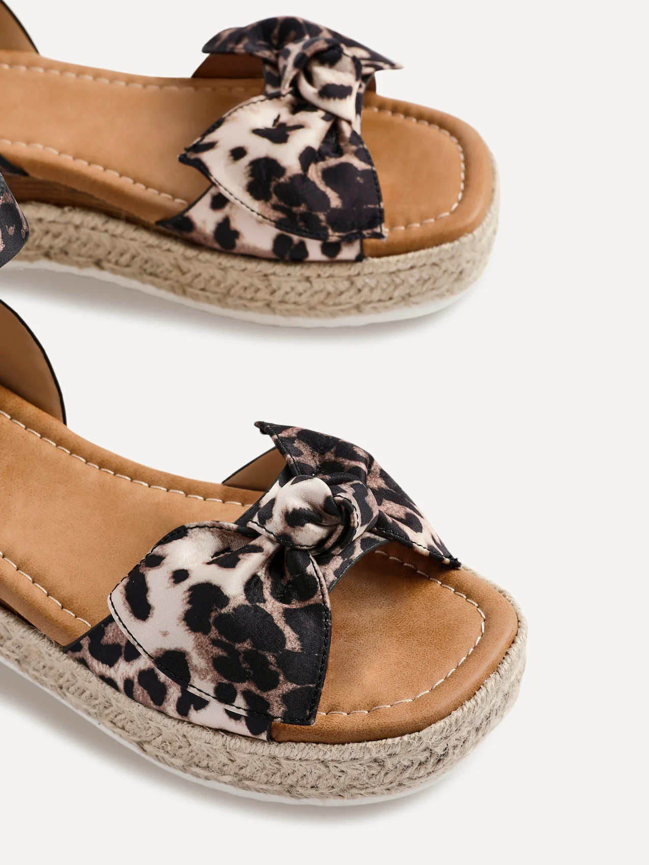 Cupid Leopard Print Flatform Espadrille Sandals - Image 4