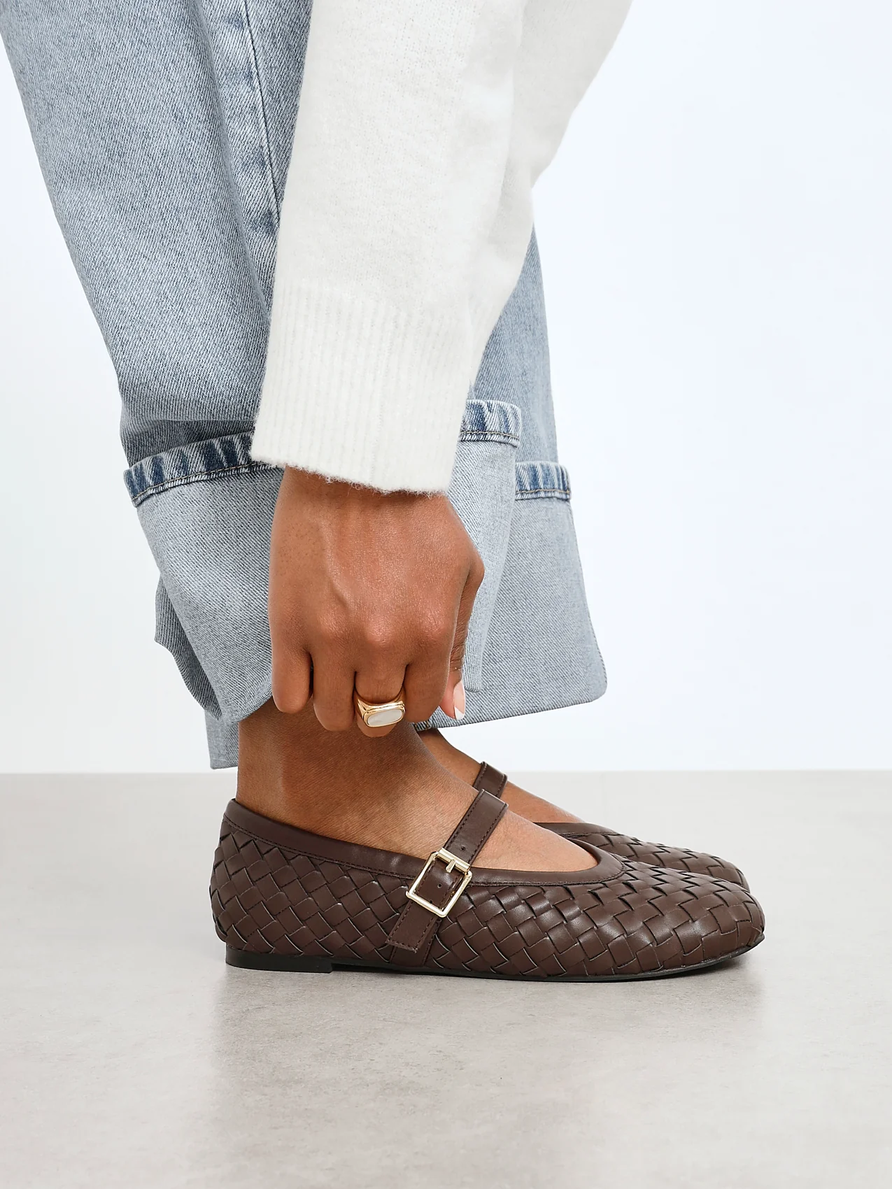 Daily Brown Faux Leather Mary Jane Pumps - Image 6