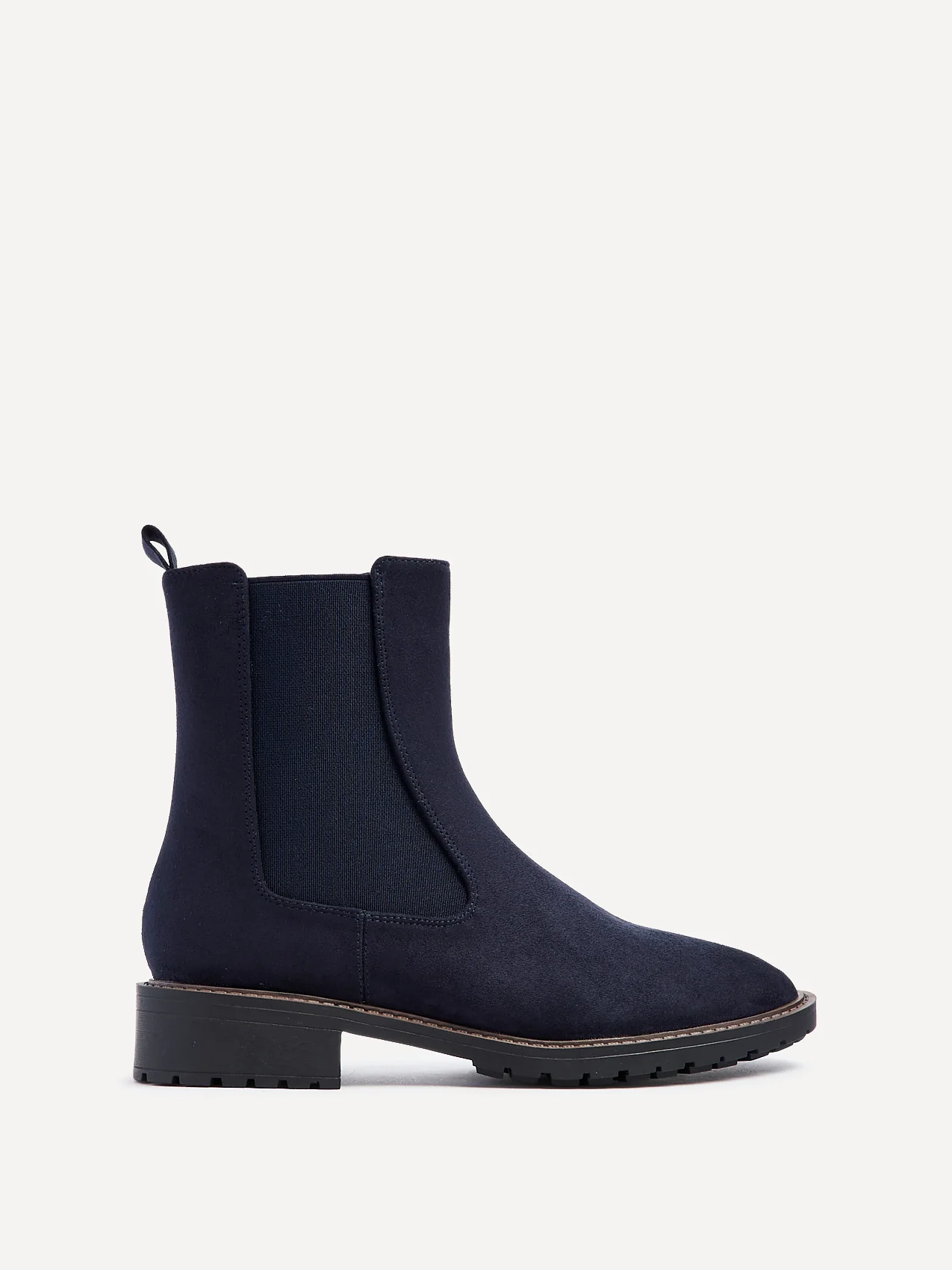 Dalston Navy Faux Suede Chelsea Boots - Image 2