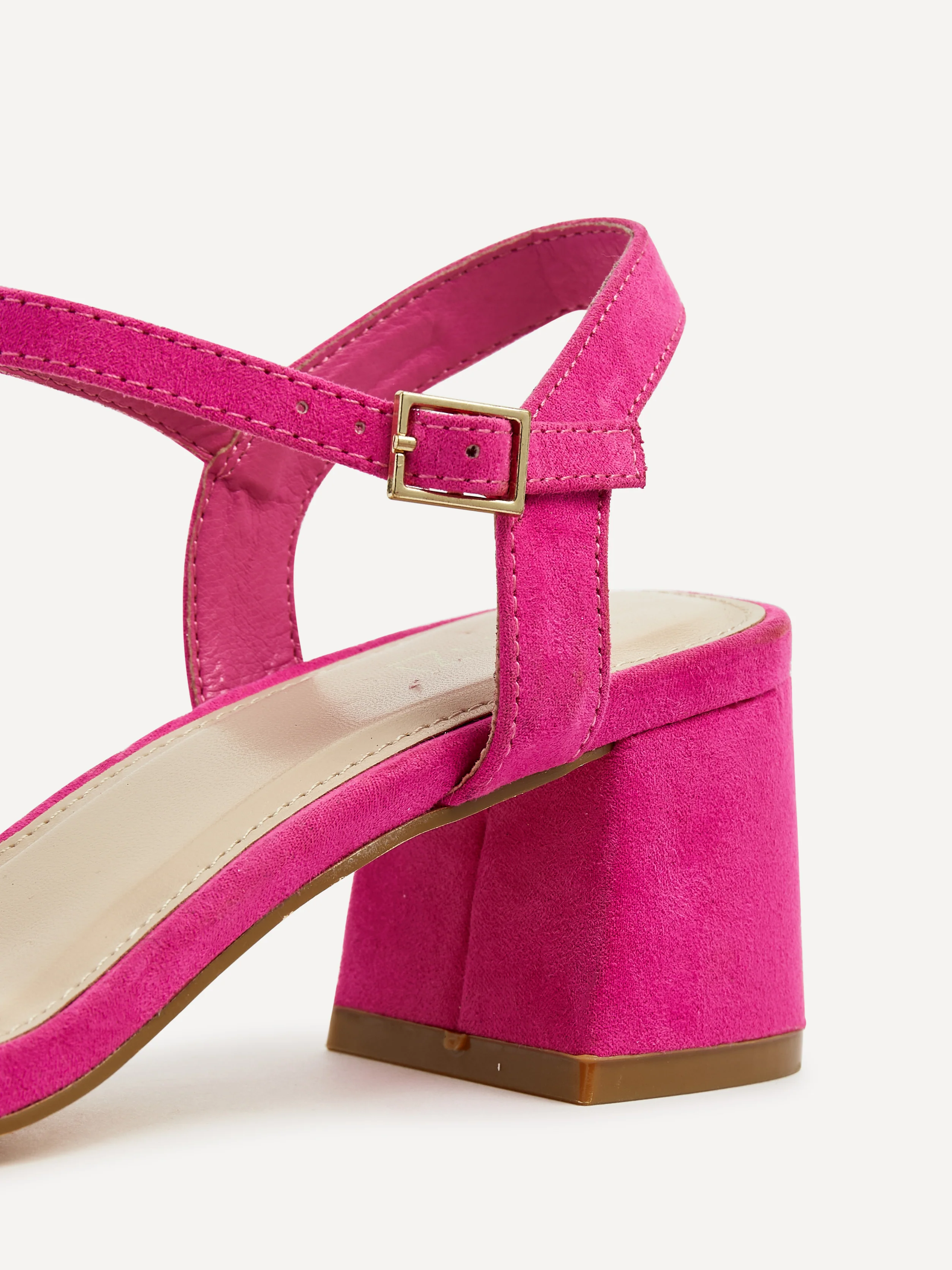 Darcie Fuchsia Faux Suede Heeled Sandals - Image 4