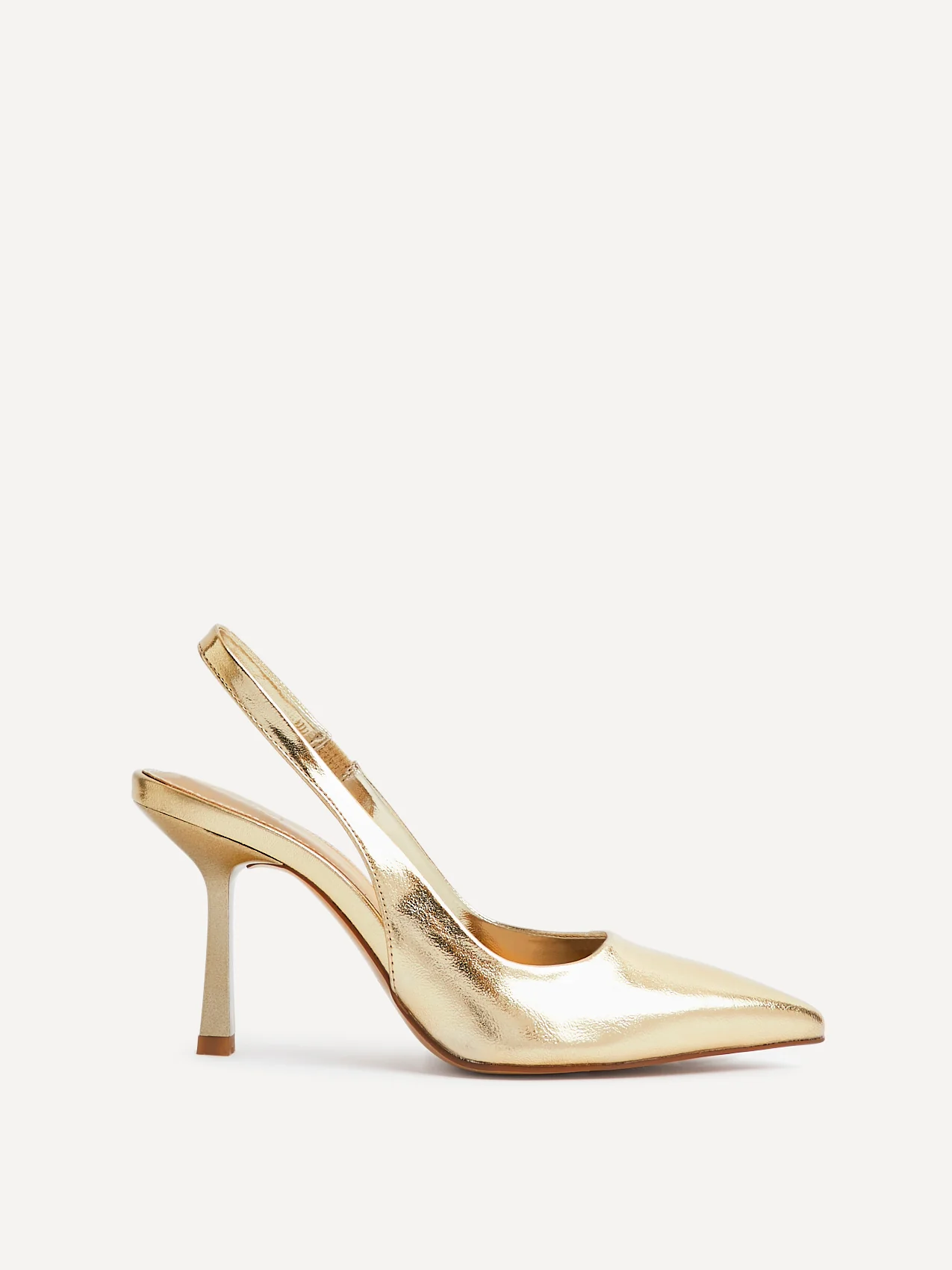 Dash Gold Faux Leather Court Heels - Image 2